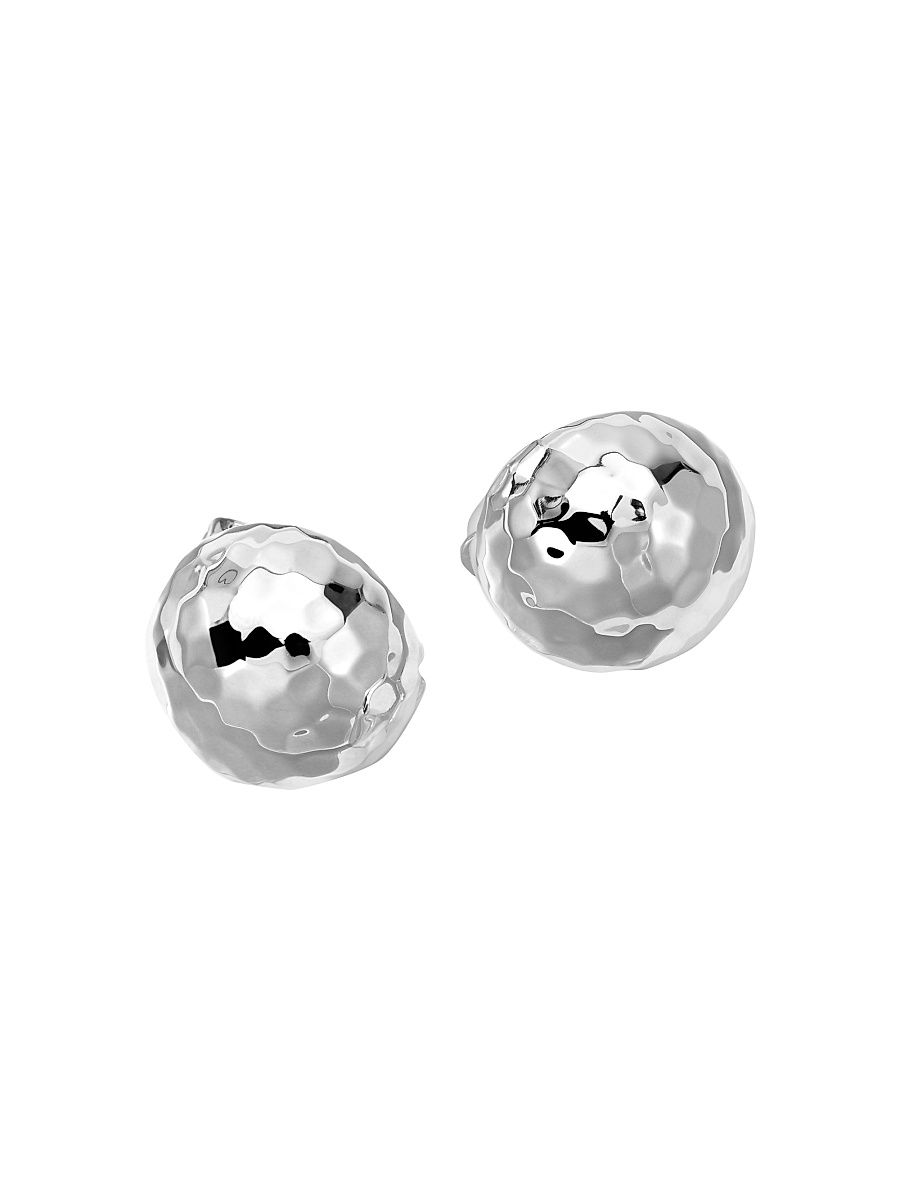 Women's Classico Sterling Silver Spherical Clip-On Earrings - Silver
