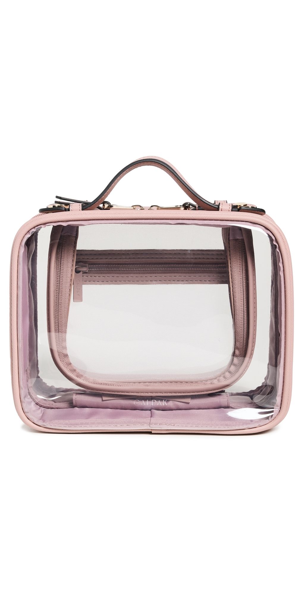 CALPAK Medium Clear Cosmetics Case Mauve One Size
