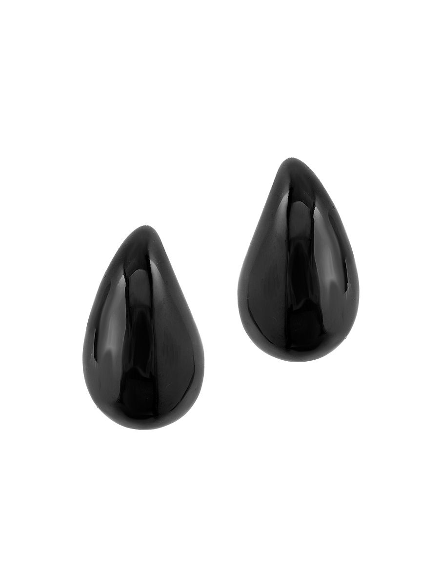 Women's 14K Yellow Gold & Onyx Teardrop Earrings - Yellow Gold