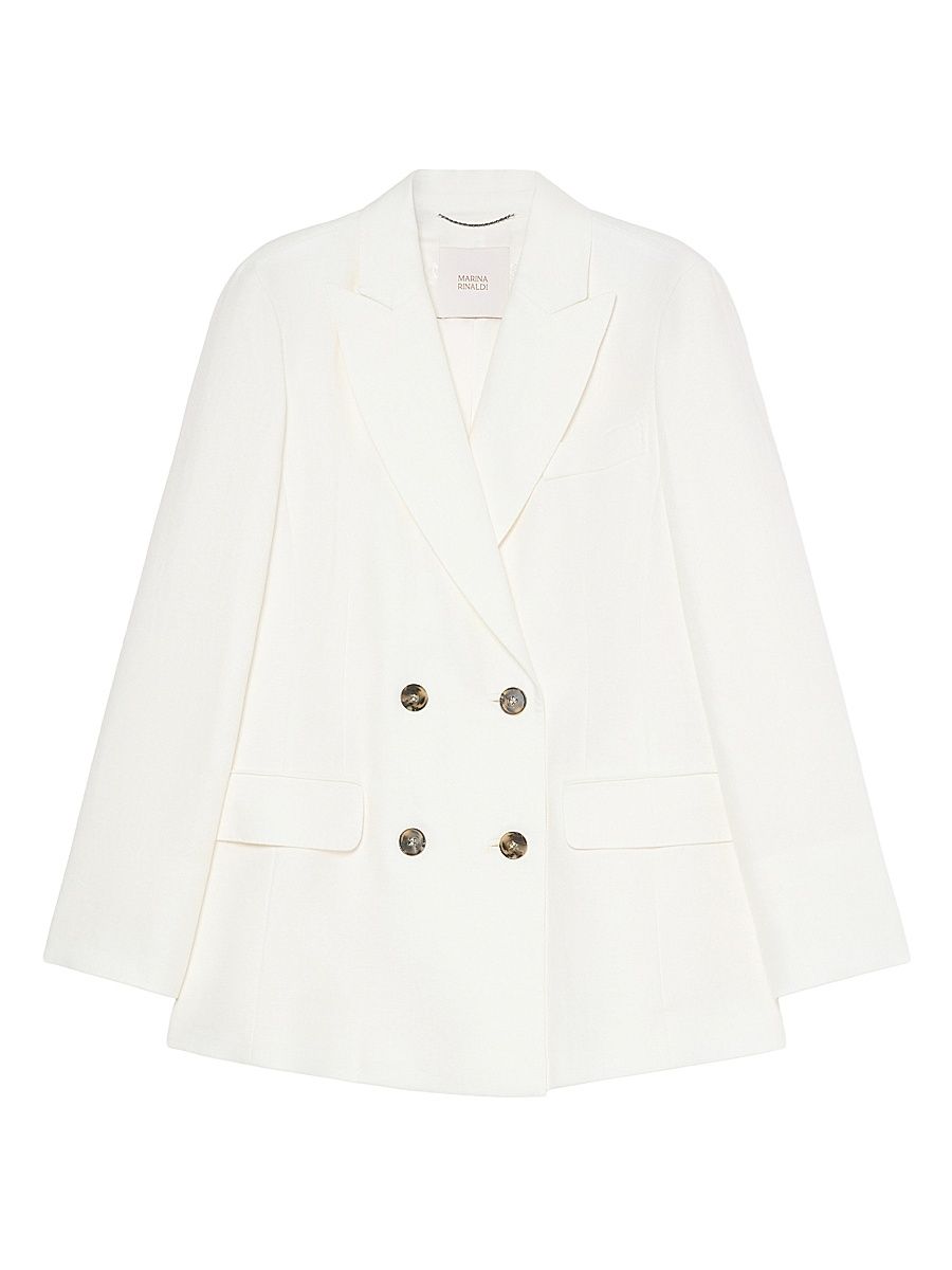 Women's Linen Blazer Jacket - White - Size 22