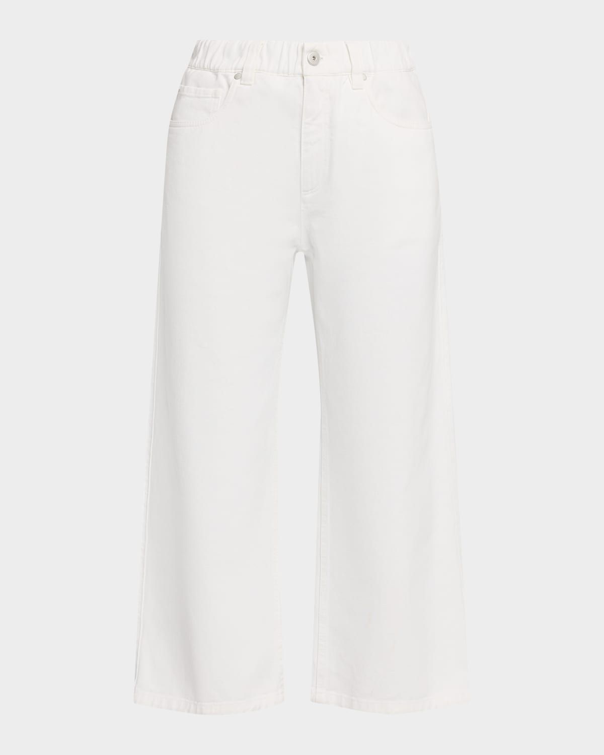 Garment Dye Wide-Leg Ankle Pants