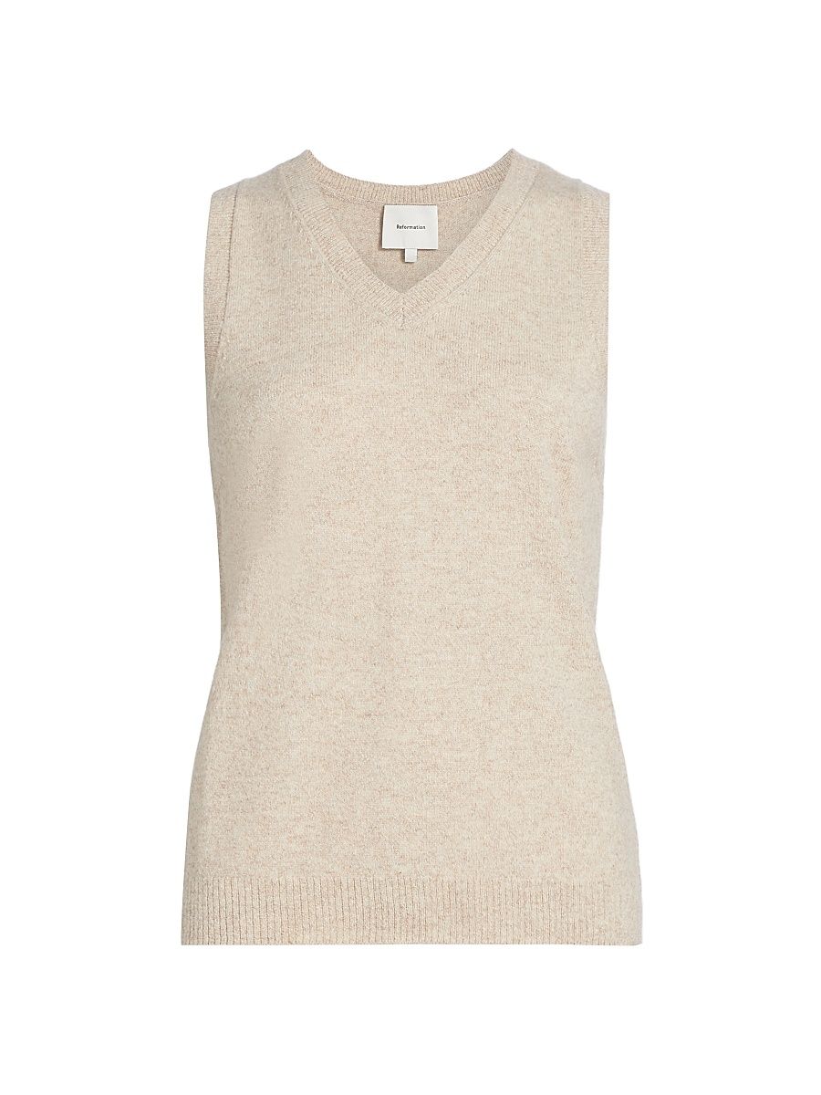 Women's Cashmere-Wool Tank - Barley - Size Medium