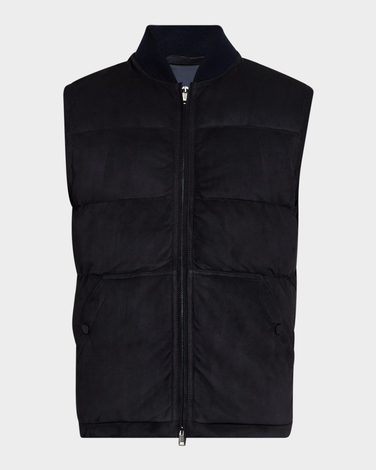 Men & apos;s Quilted Suede Full-Zip Vest