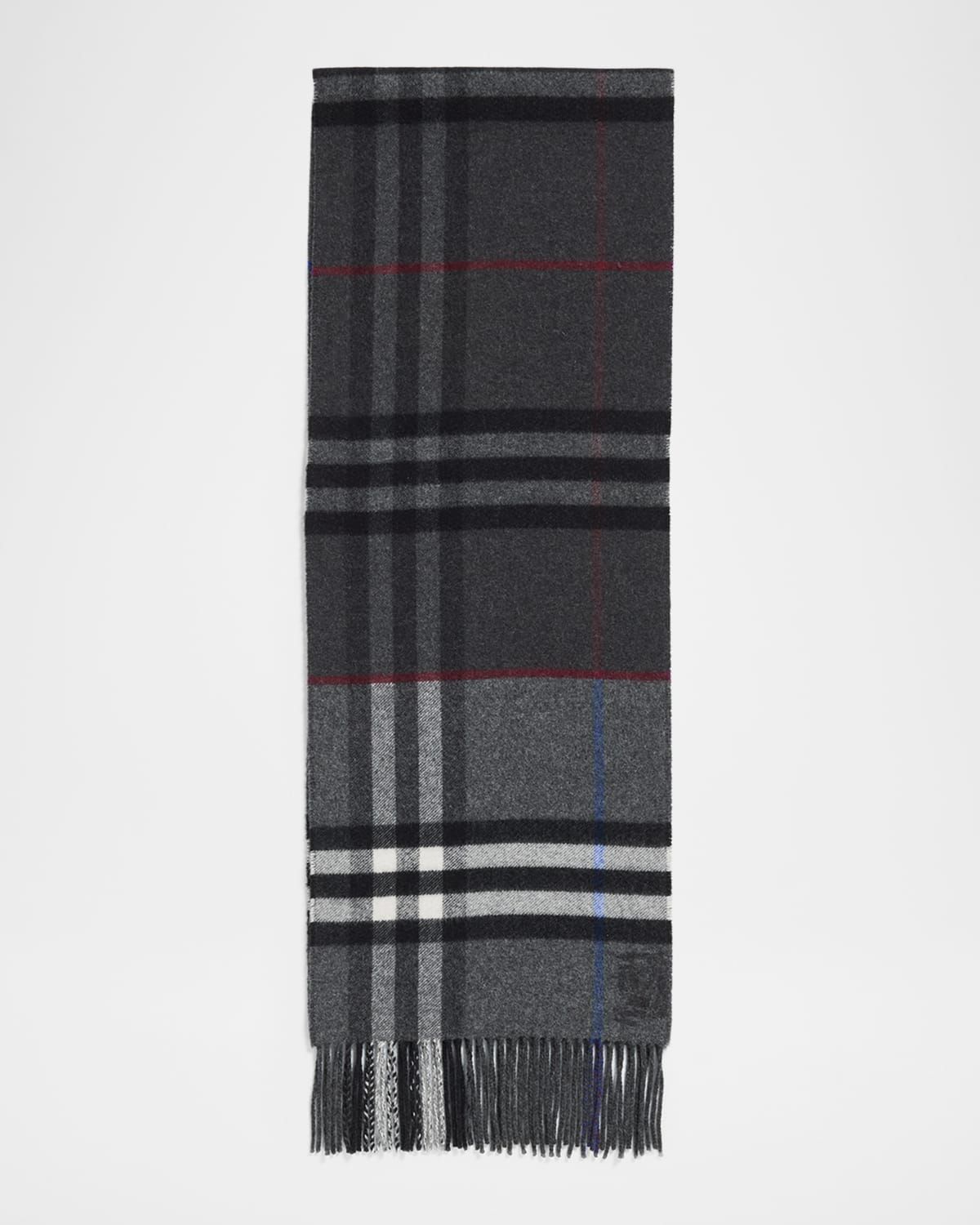 Men & apos;s Contrast Check Double-Faced Cashmere Scarf