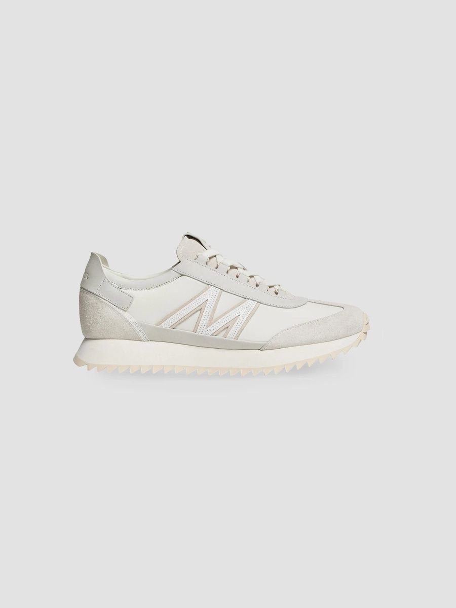 Moncler Men's Pacey2 Sneakers in Suede & Nubuck - White - Size 11