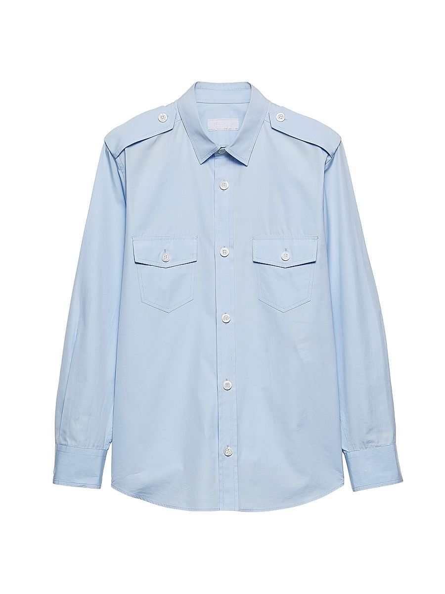 Men's Cotton Shirt - Blue - Size 16.5