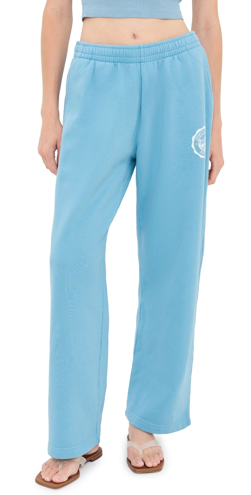 Sporty & Rich Sporty & Rich X Juicy Couture Emblem Wide Sweatpants Sky Blue XL