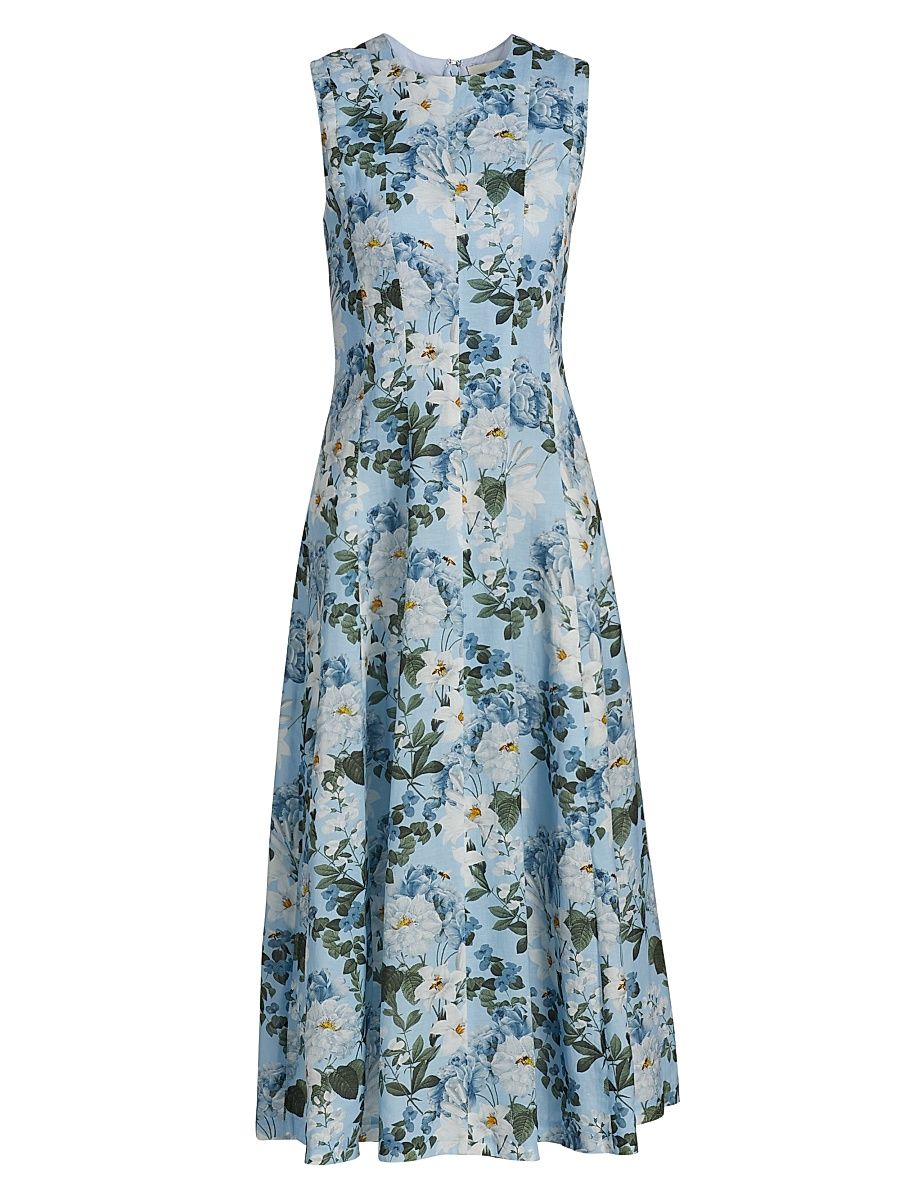 Women's Mariposa Floral Midi-Dress - Delft Petals - Size 4