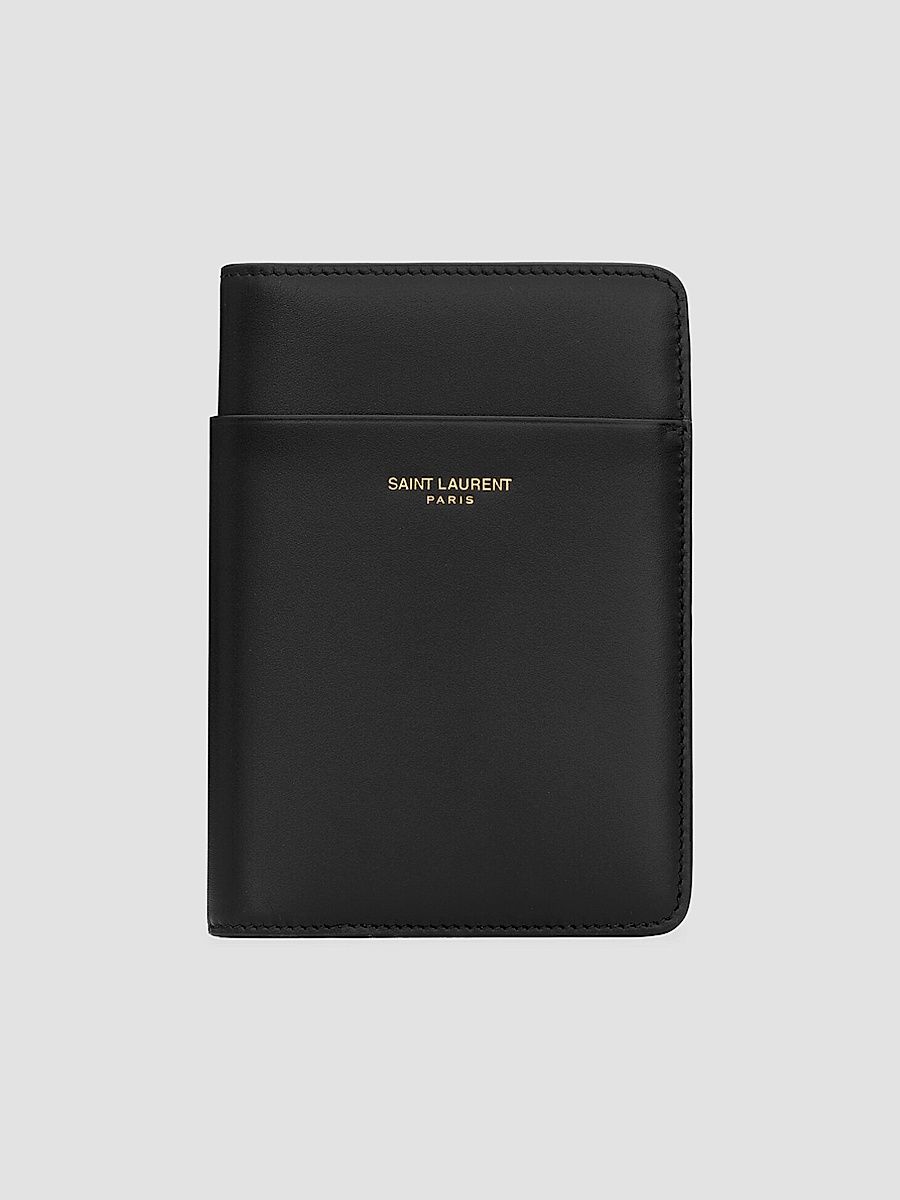 Saint Laurent Passport Case in Smooth Leather - Black