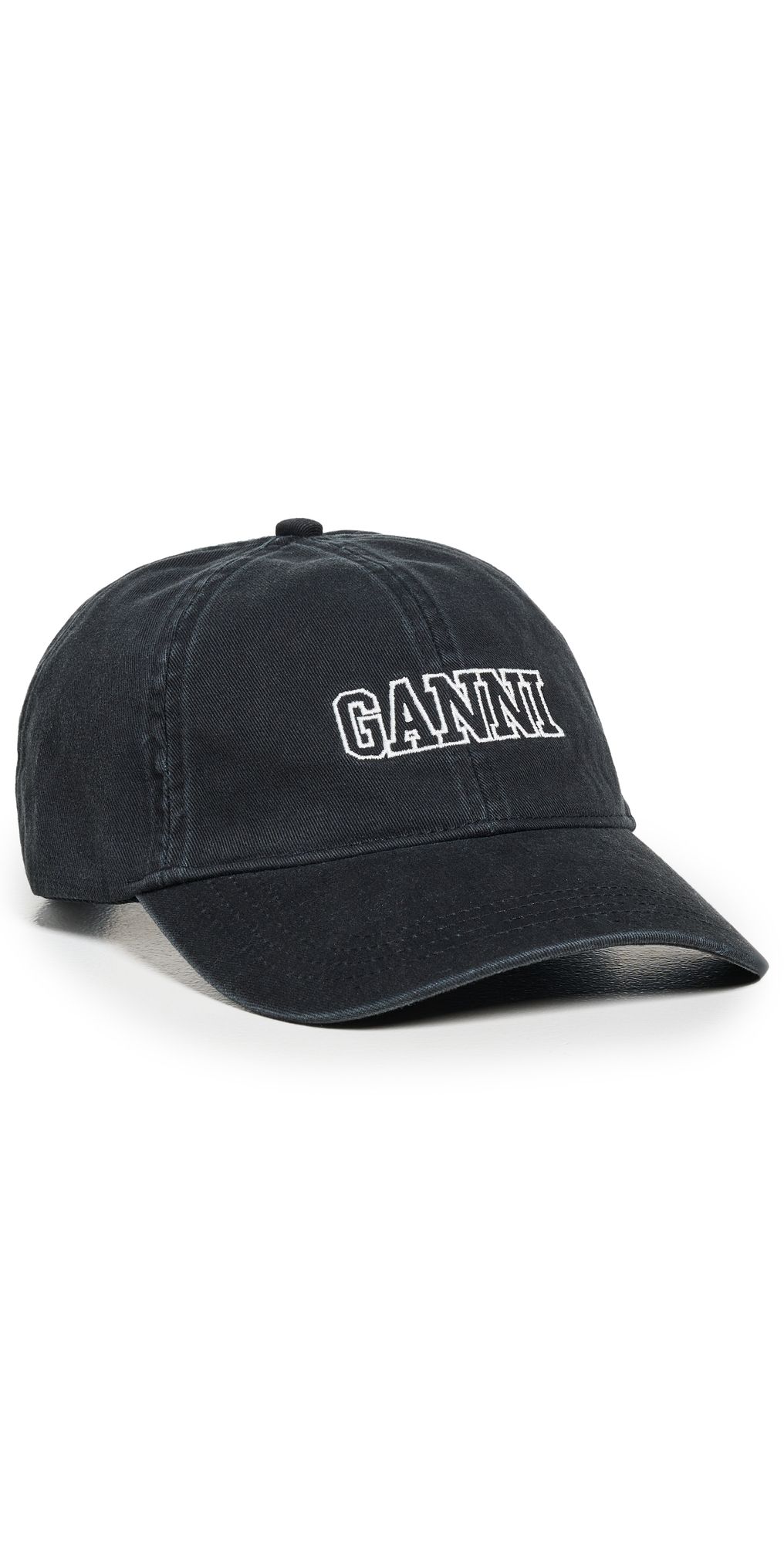 GANNI Embroidered Logo Baseball Cap Black One Size