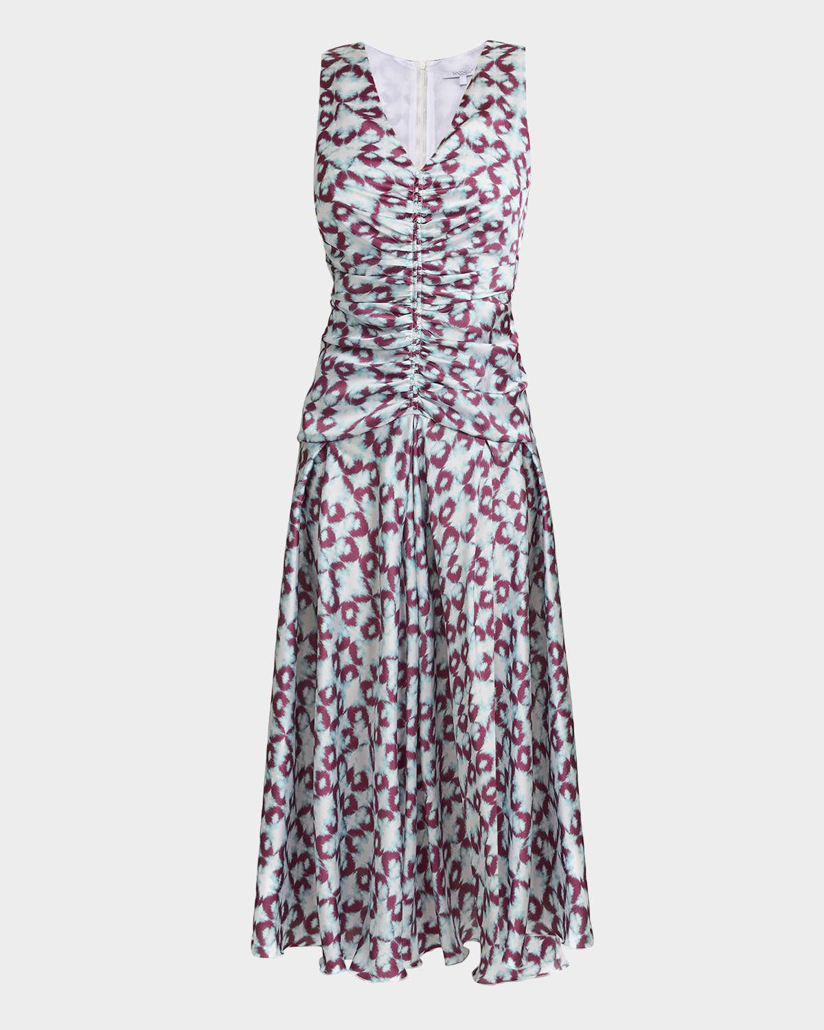 Eden Graphic-Print Ruched Midi Dress
