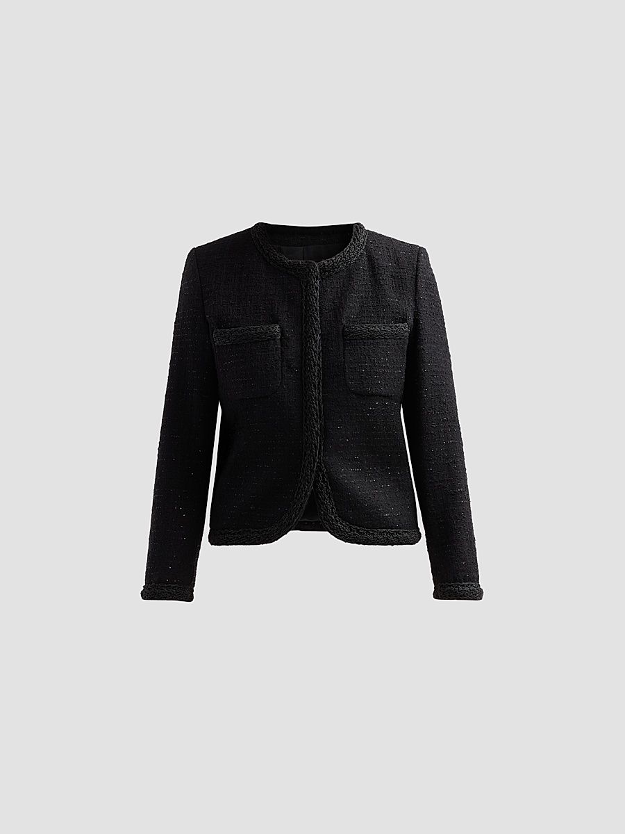 Women's Sequined Virgin Wool-Blend Blazer - Nero - Size 0