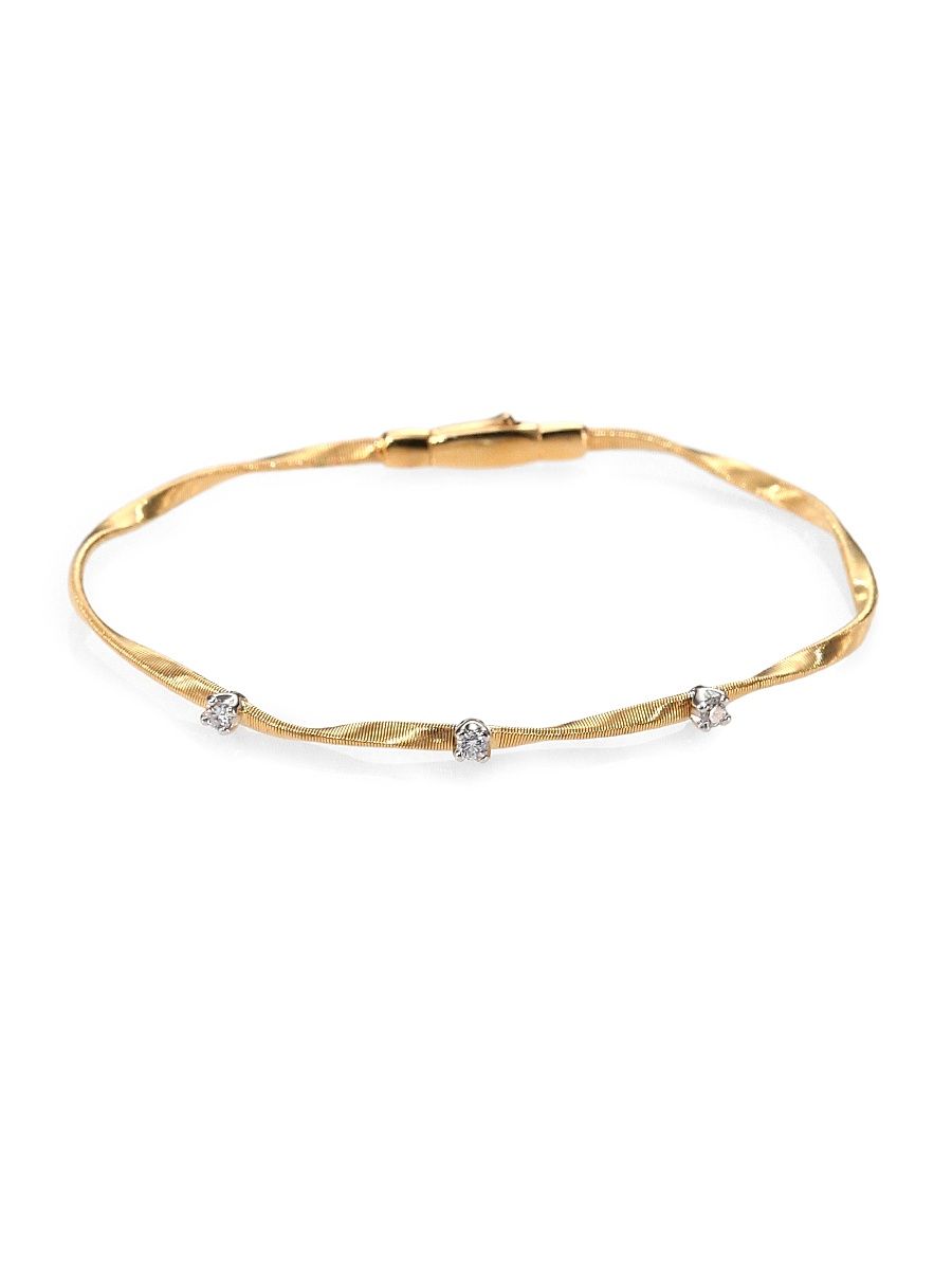 Women's Marrakech 18K Yellow Gold & Diamond Twisted Strand Bracelet - Yellow Gold