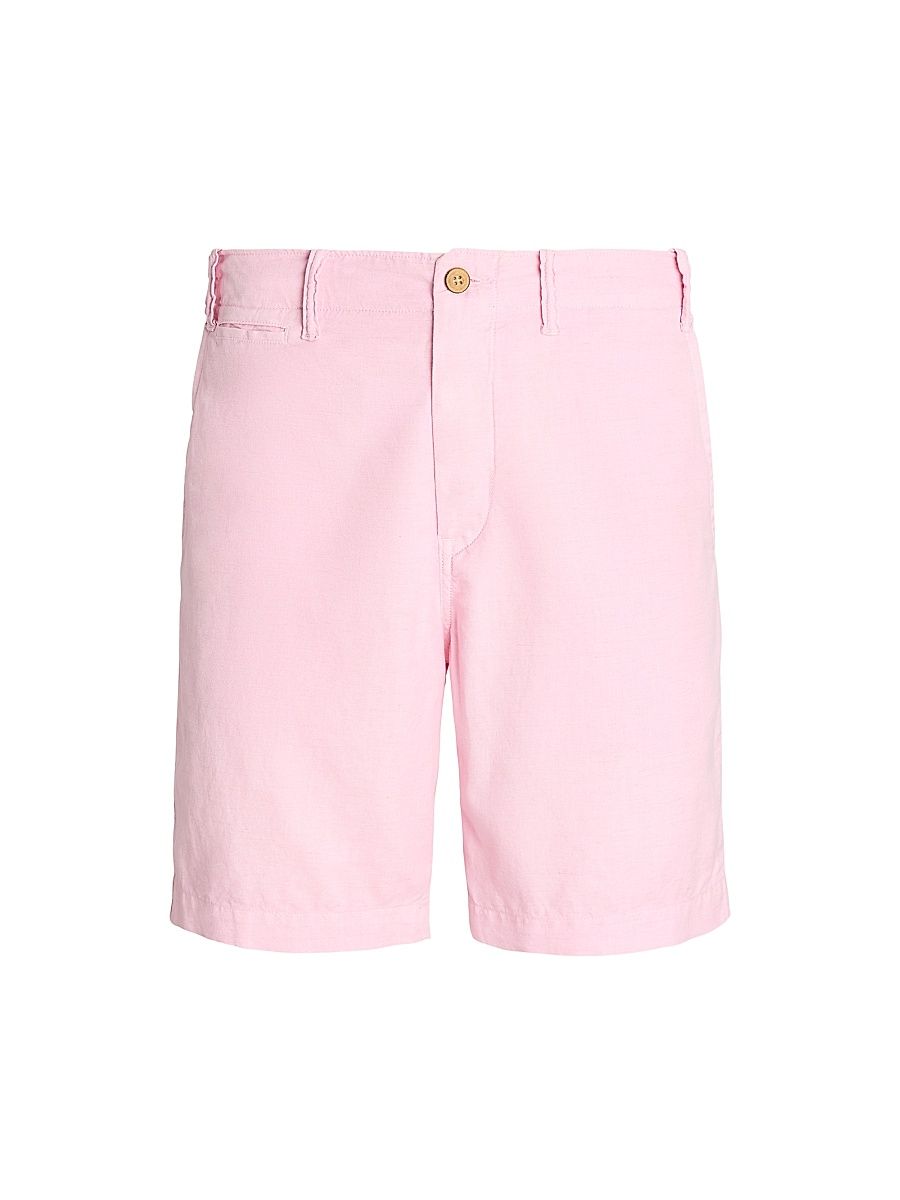 Men's Classic-Fit Martime Cotton-Linen Shorts - Carmel Pink - Size 34