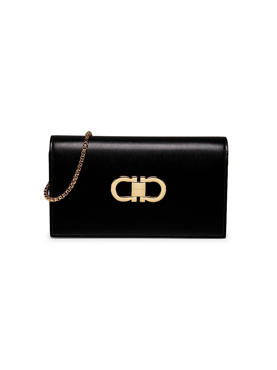 Women's Mini Double Gancio Bag - Nero Flame Red