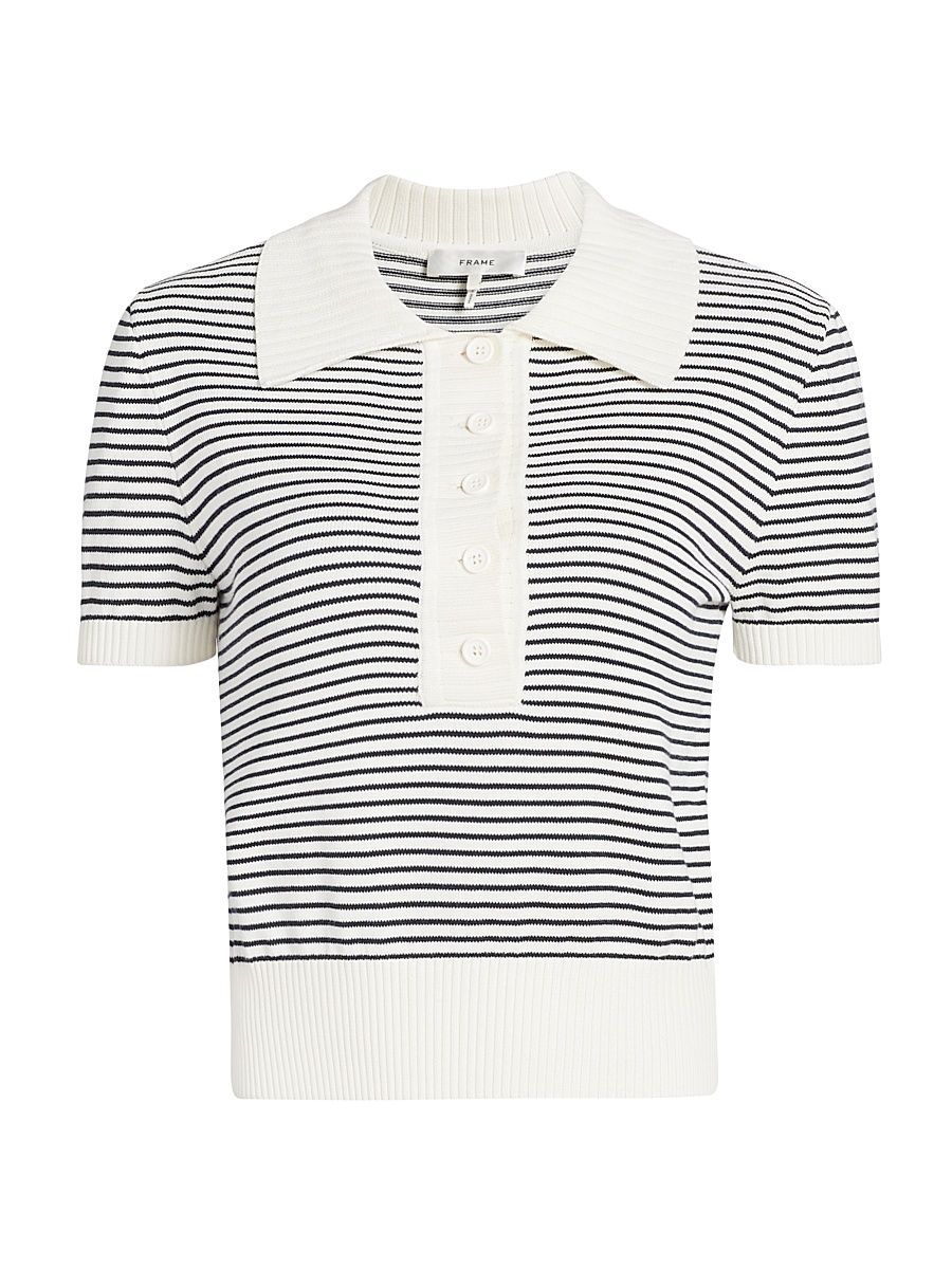 Women's The Graduate Polo Shirt - Navy Multi - Size Large