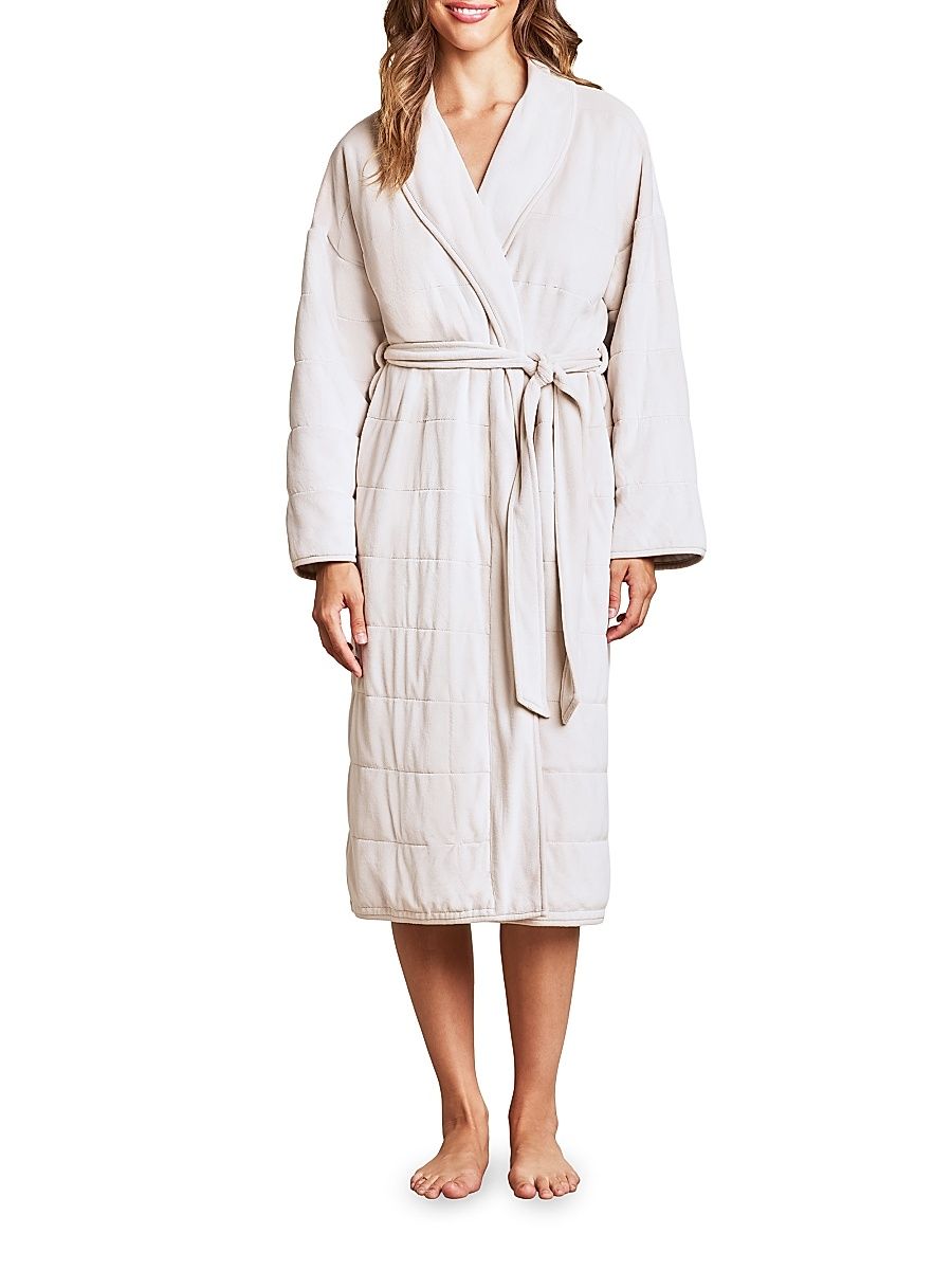 Women's LuxeChic Blanket Robe - Stone - Size XL