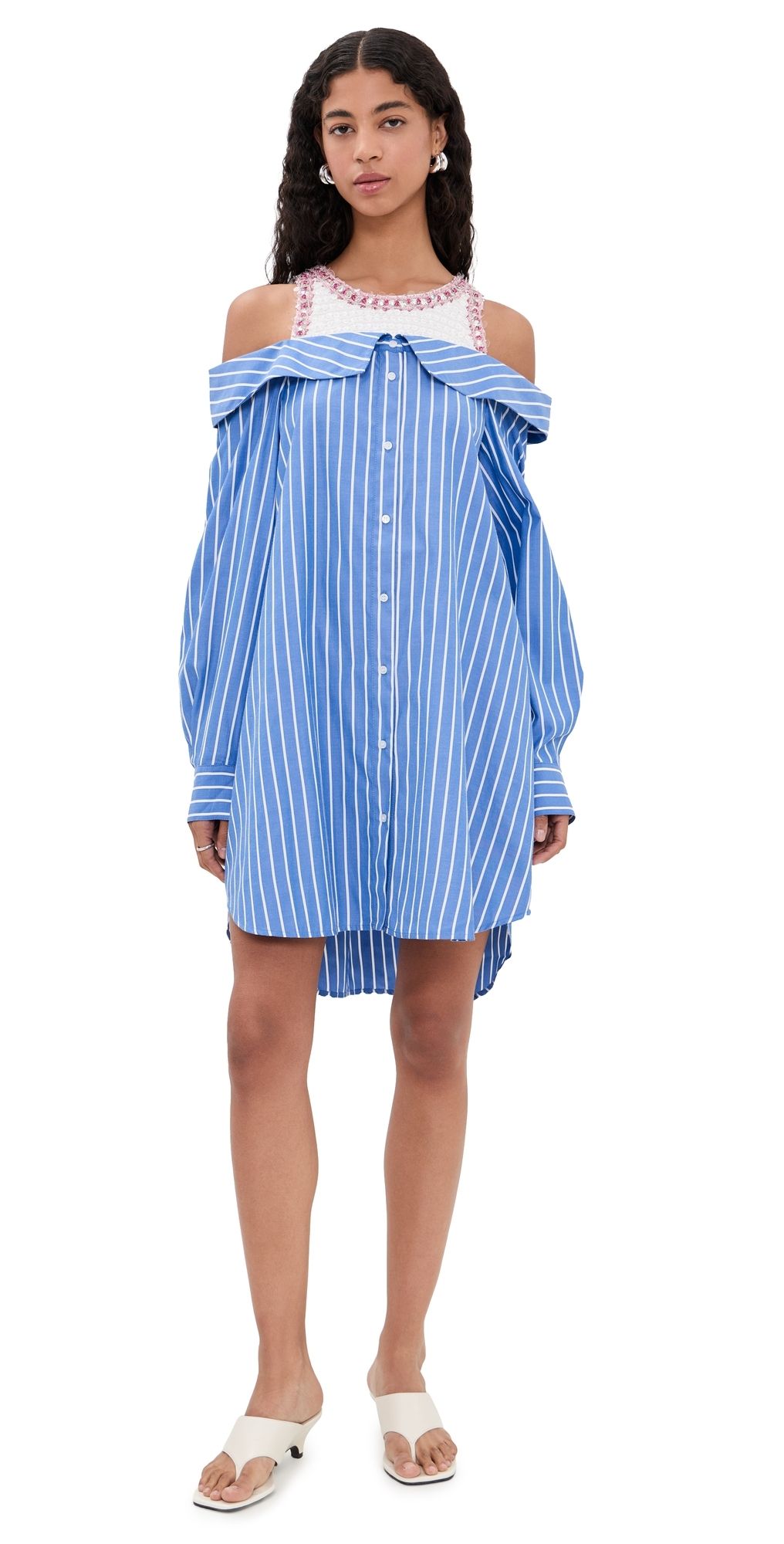 ESSENTIEL ANTWERP Jori Embellished Shirt Dress Combo1 Off White 40