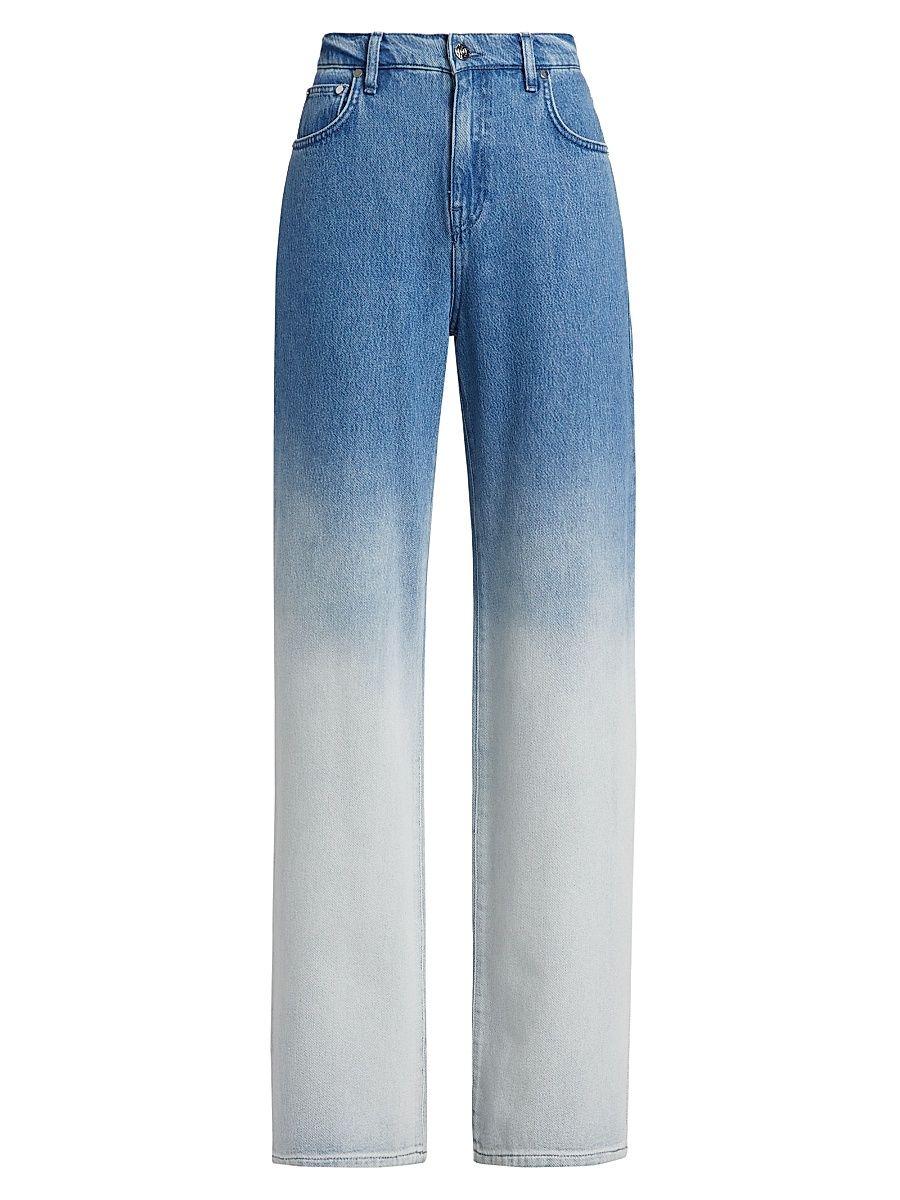 Women's Faye Ombré High-Rise Wide-Leg Jeans - Sutton Blue Ombre - Size 28