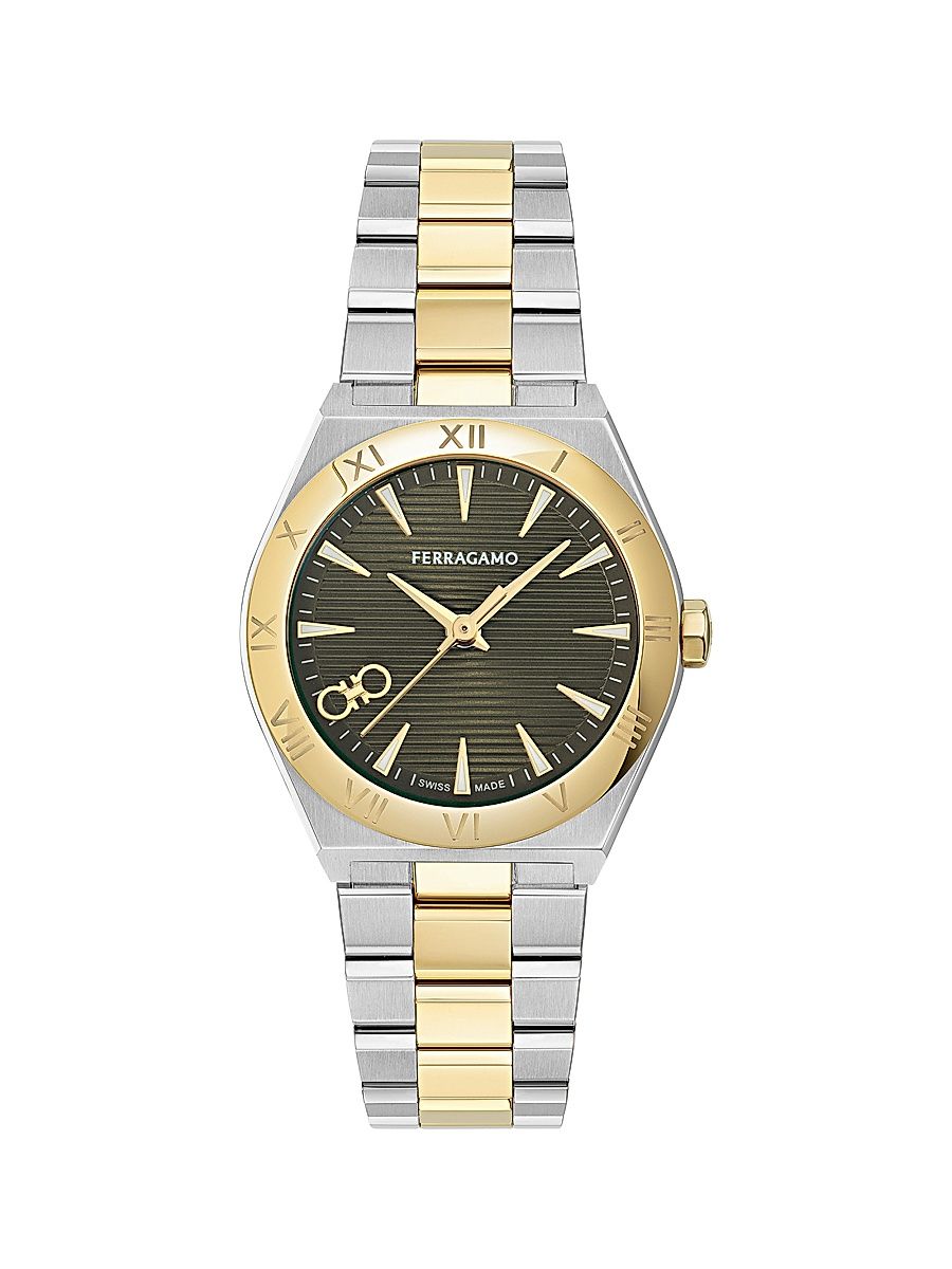 Women's Vega Upper East Stainless Steel Goldtone Bracelet Watch/28MM - Yellow Gold Two Tone