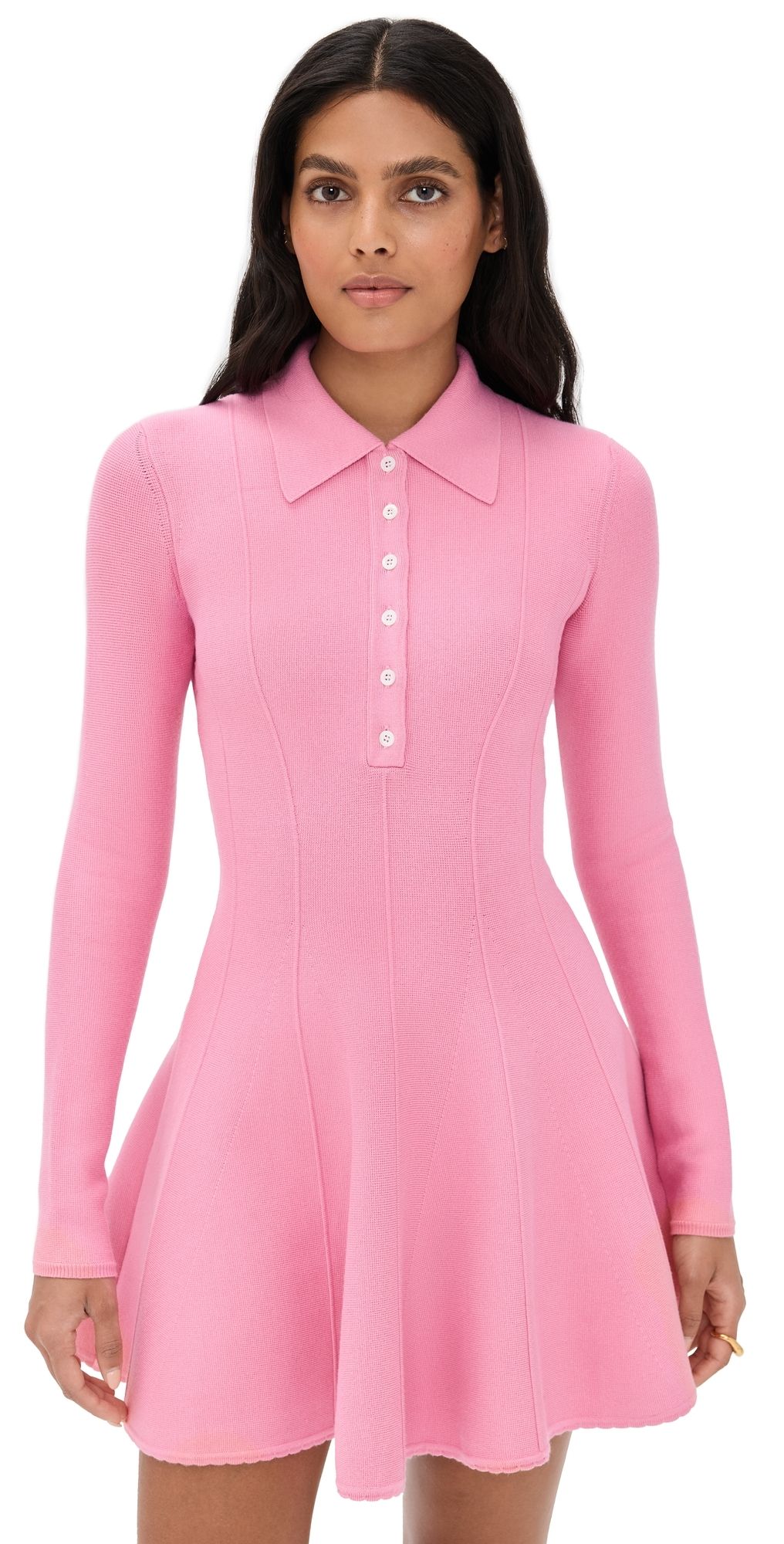 Fleur du Mal Henley Flared Corset Dress Pink Cadillac XS