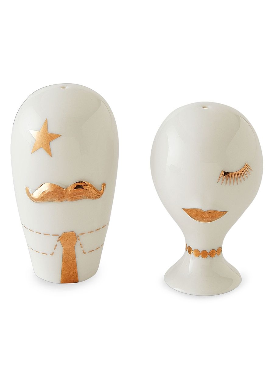Jonathan Adler Gilded Mr. & Mrs. Muse Salt & Pepper Shakers - Multi