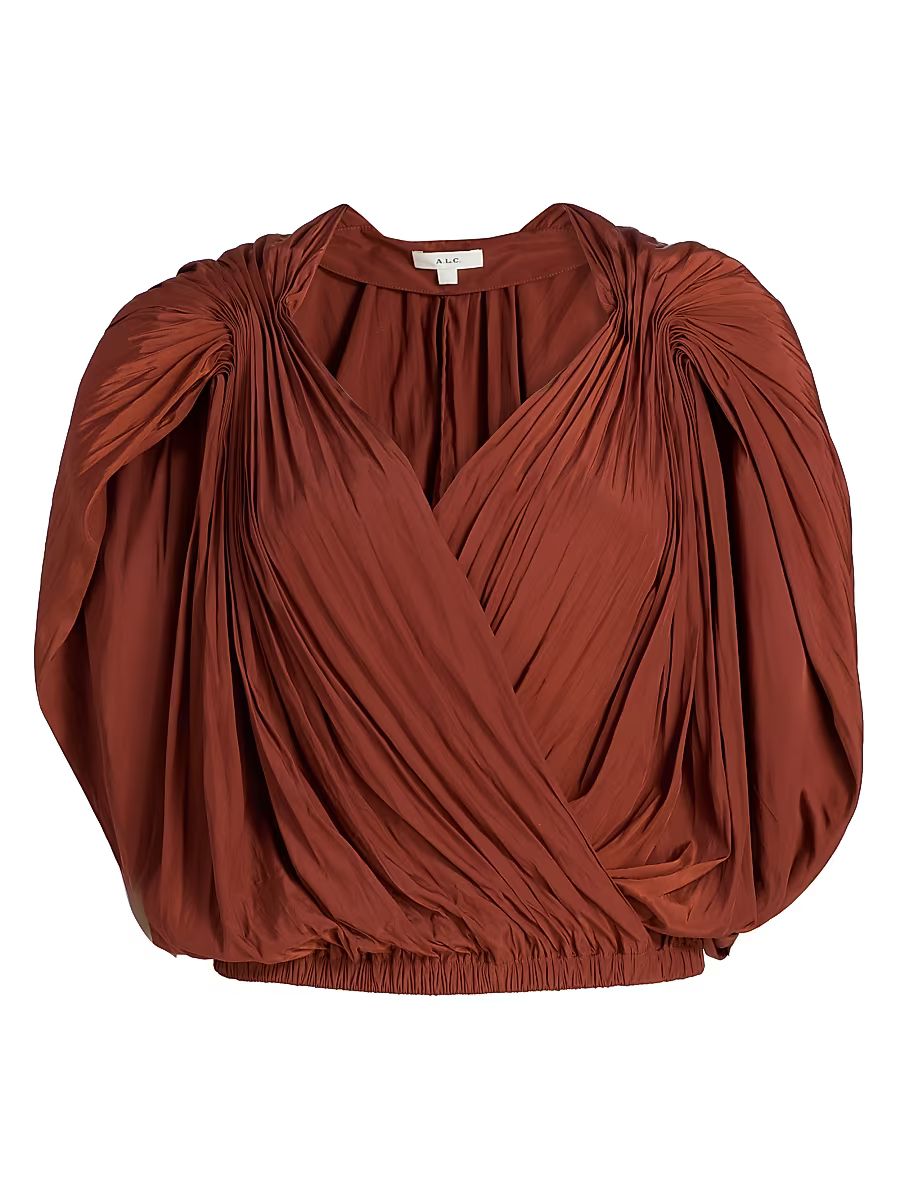 Women's Vivian Gathered Blouse - Deep Sequioa - Size Large