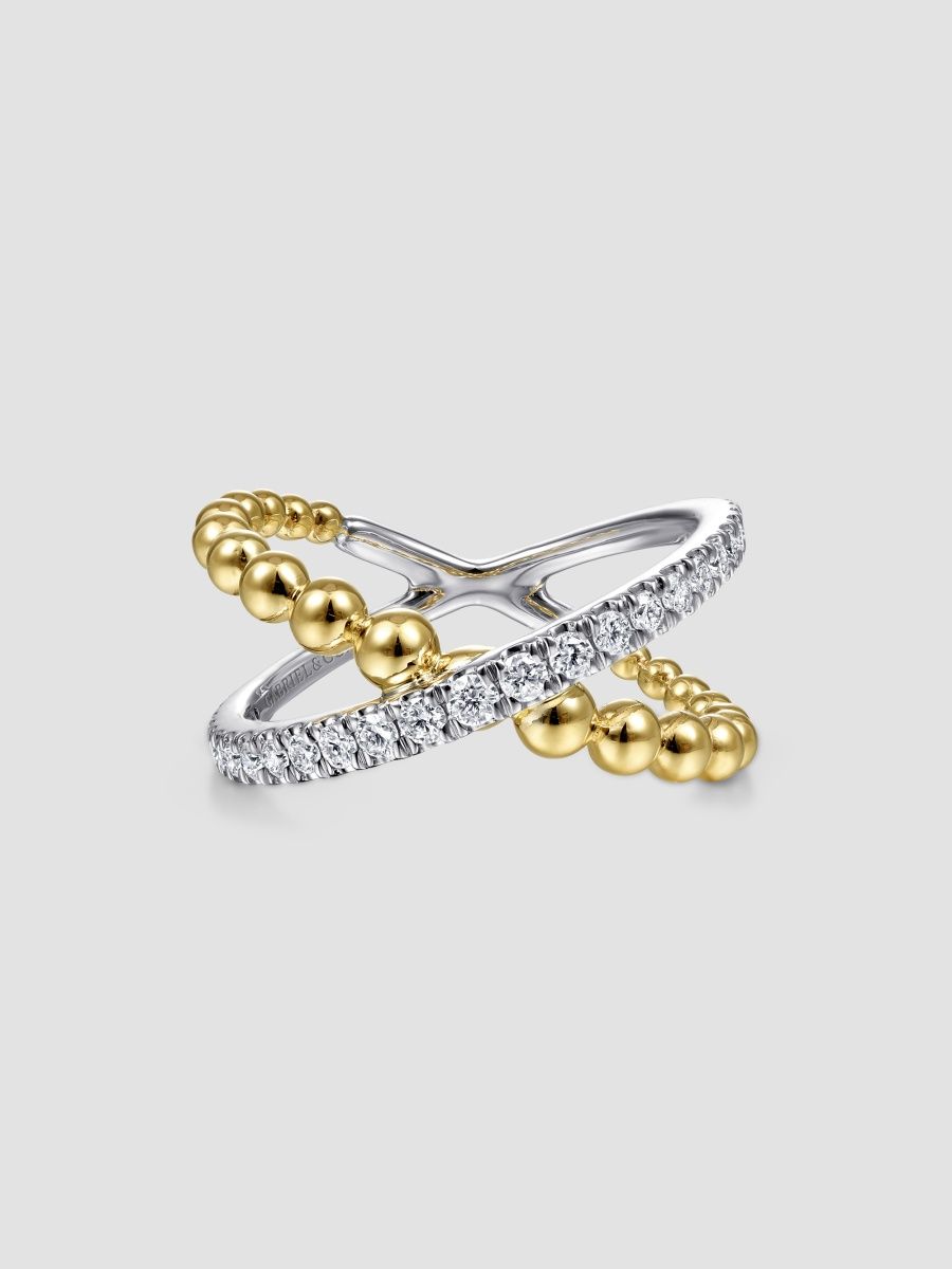 Gabriel & Co Women's Two-Tone 14K Gold & 0.44 TCW Diamond Ring - Yellow Gold - Size 6.5