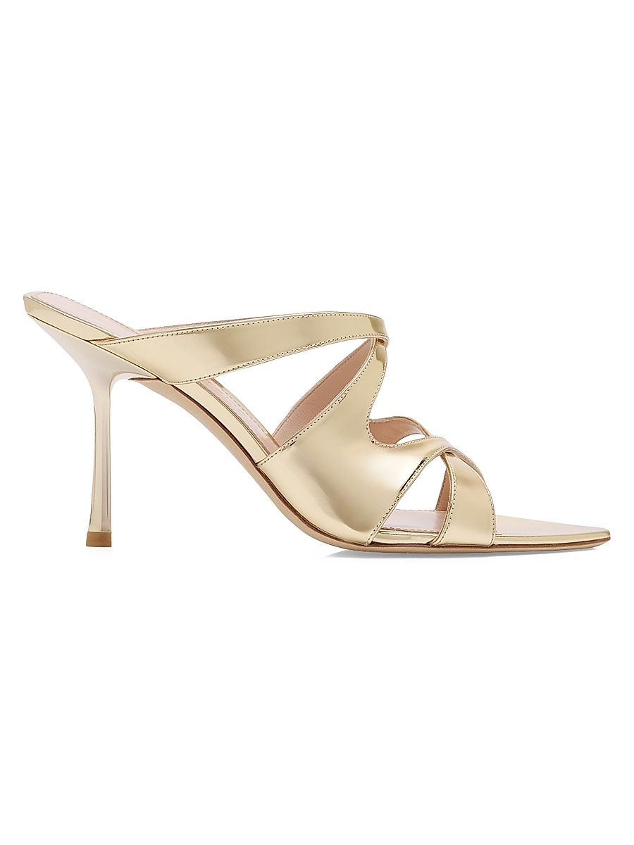 Women's Rubie 85MM Patent Leather Sandals - Platino - Size 9
