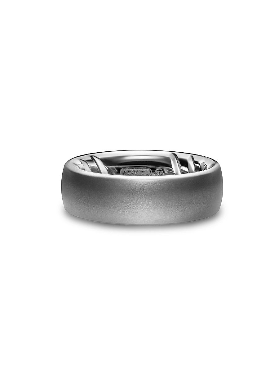 Men's Streamline Band Ring in Anthracite Titanium, 7.6MM - Silver - Size 10