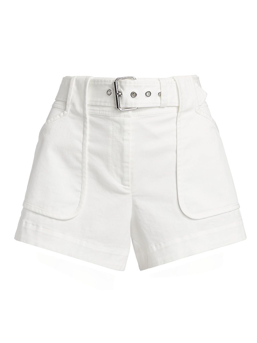 Women's Montery Belted Shorts - Washed White - Size 14