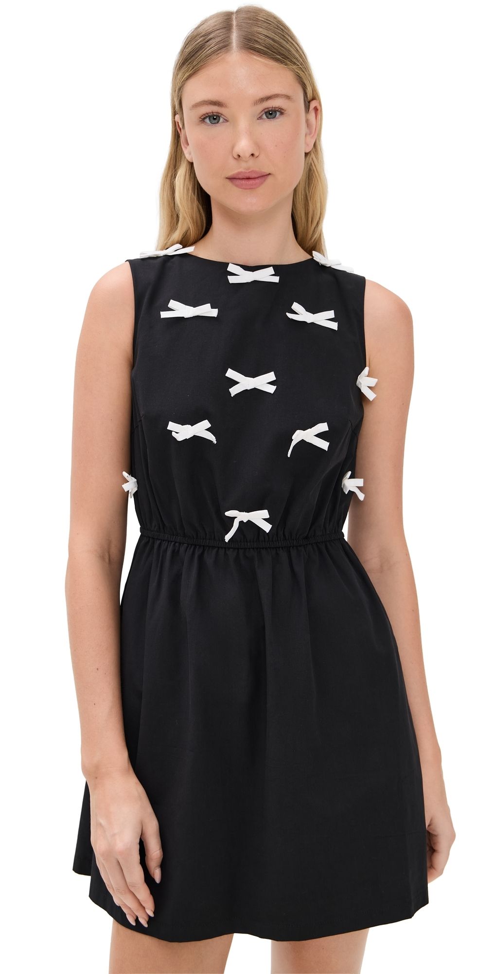 Another Girl Bow Bodice Mini Dress Black L