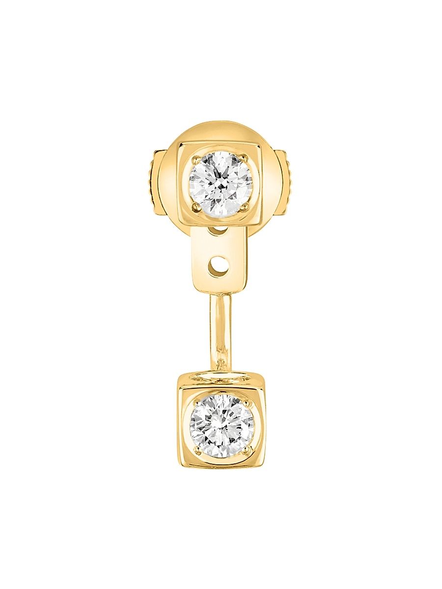 Women's Le Cube Diamant 18K Yellow Gold & Diamond Single Ear Jacket - Gold