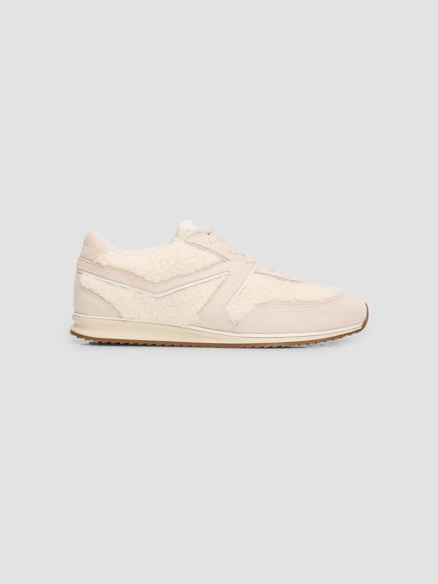 rag & bone Women's Retro Trainer Sherpa Sneakers - Chalk Sherpa - Size 5
