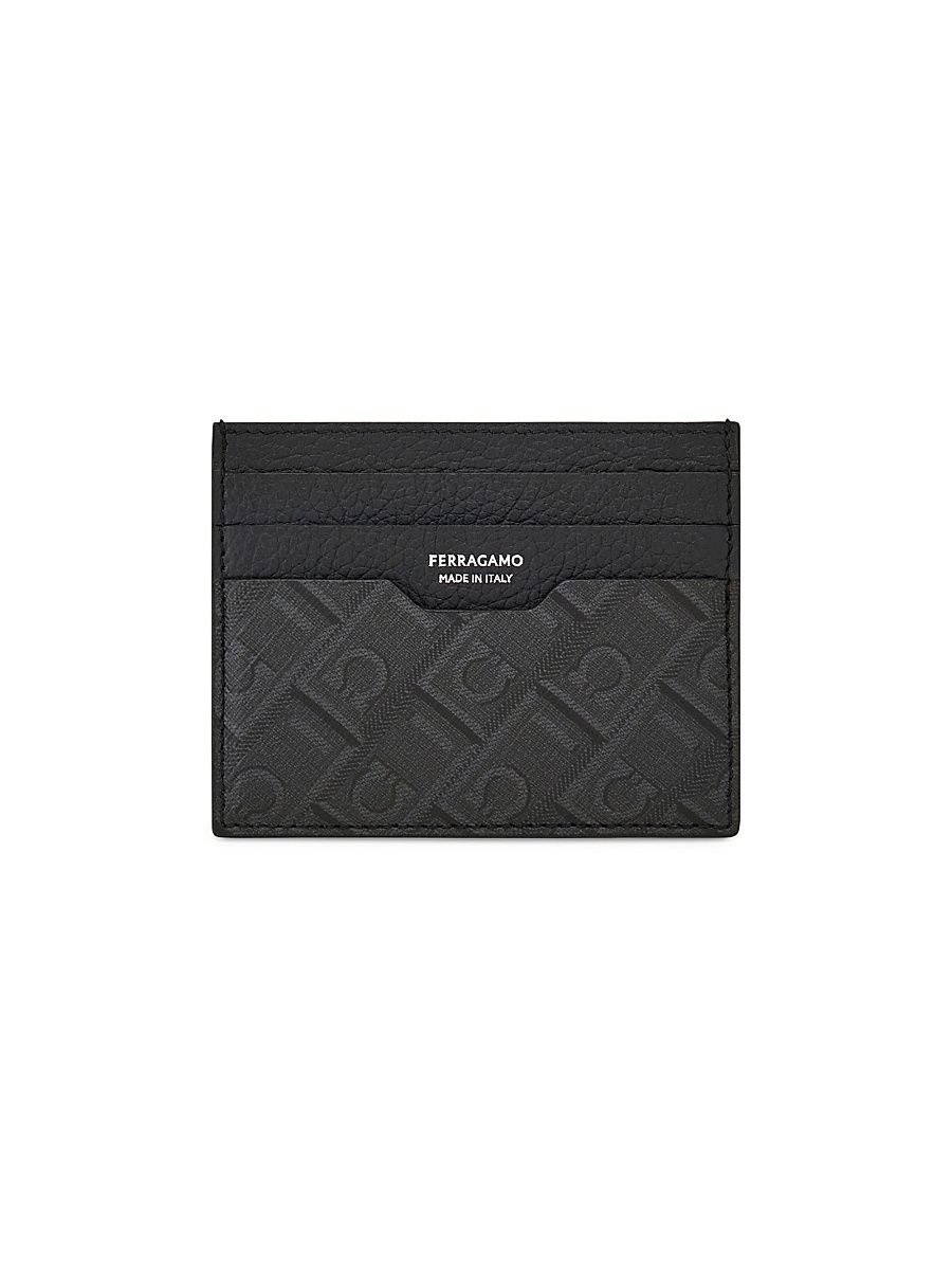Men's Monogram Card Case - Black