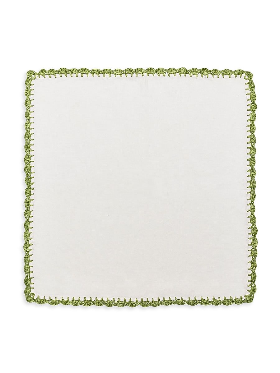Shell Edge Napkin - White Green