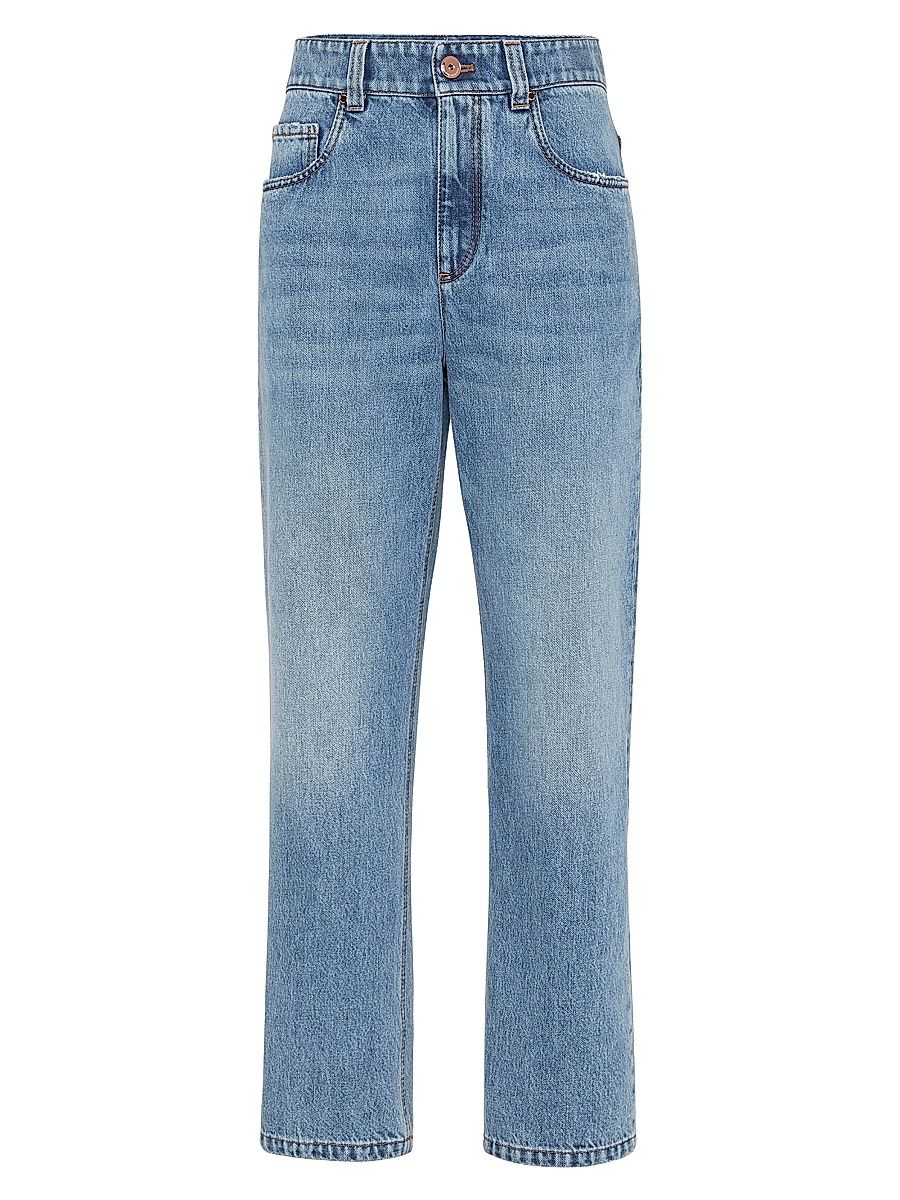 Women's Authentic Denim Retro Five Pocket Trousers - Light Denim - Size 16