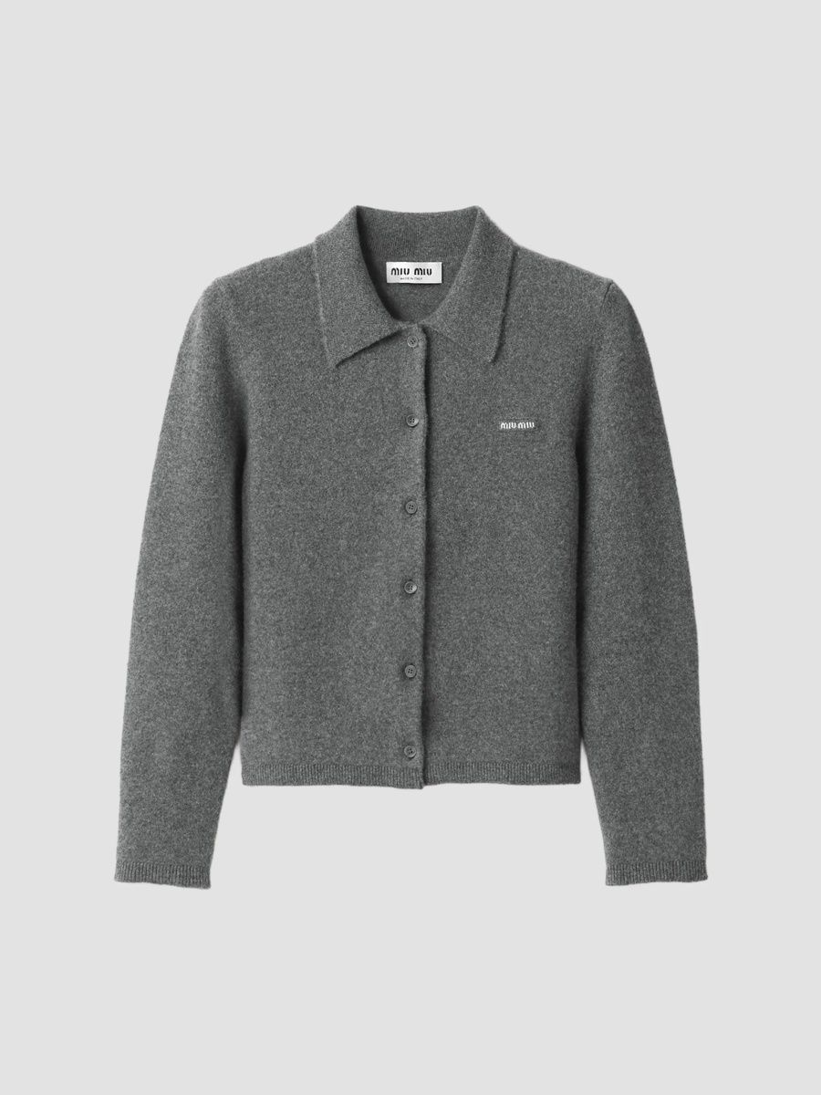 Miu Miu Women's Cashmere Cardigan - Grey - Size 2