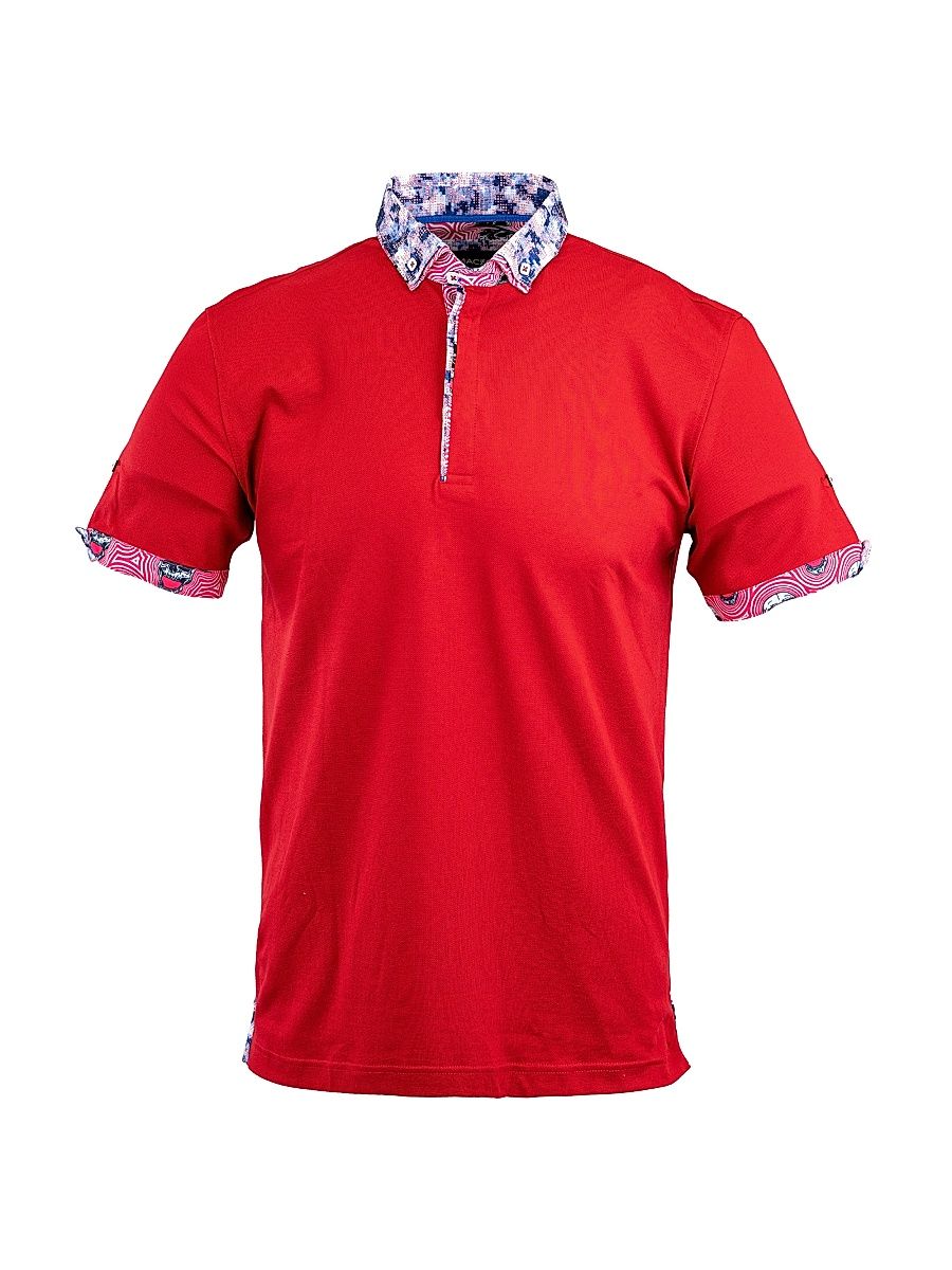 Men's Polo Mozartsolidripple Shirt - Red - Size XXXL