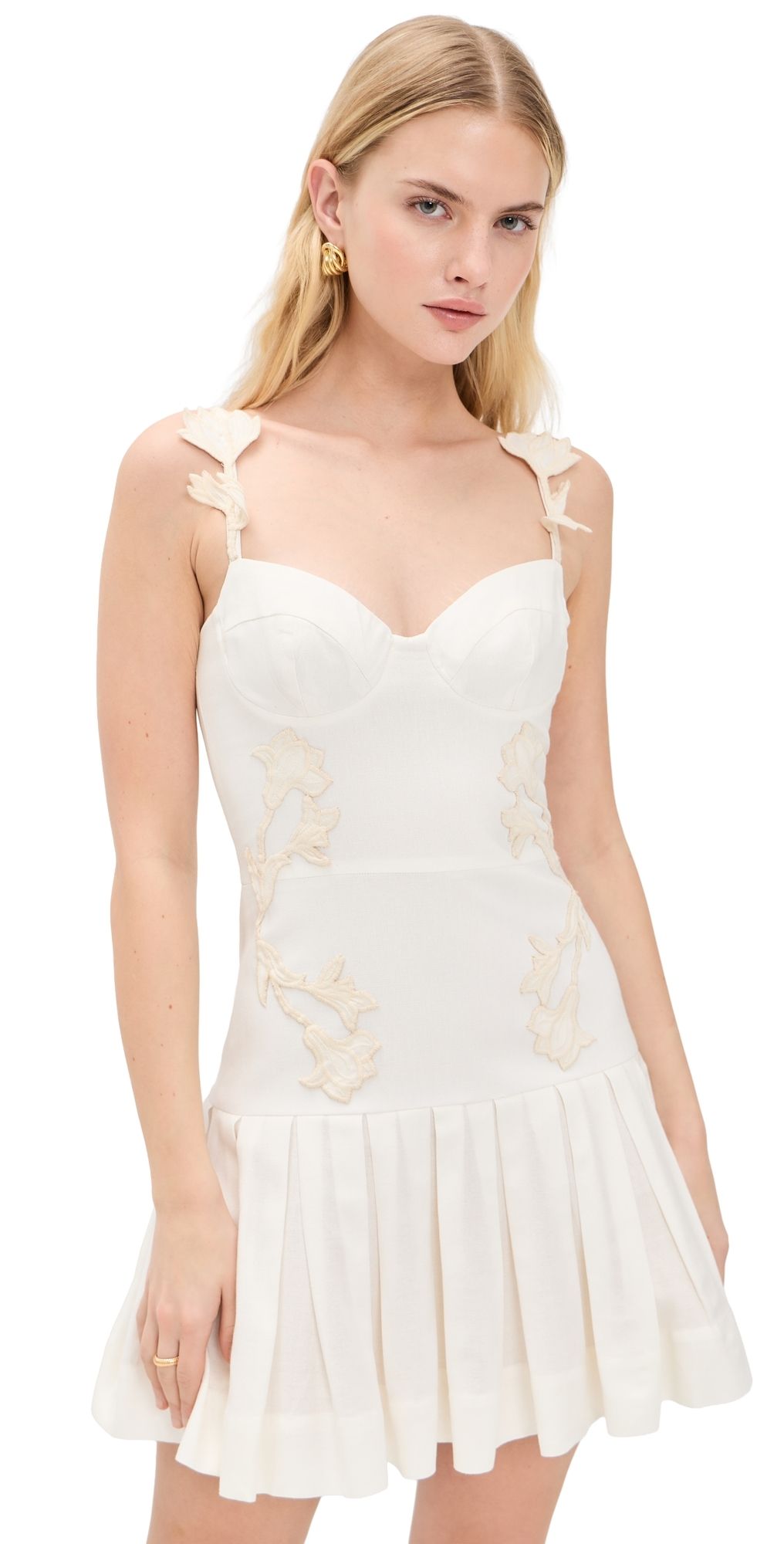 PatBO Aquamist Linen Mini Dress White 8