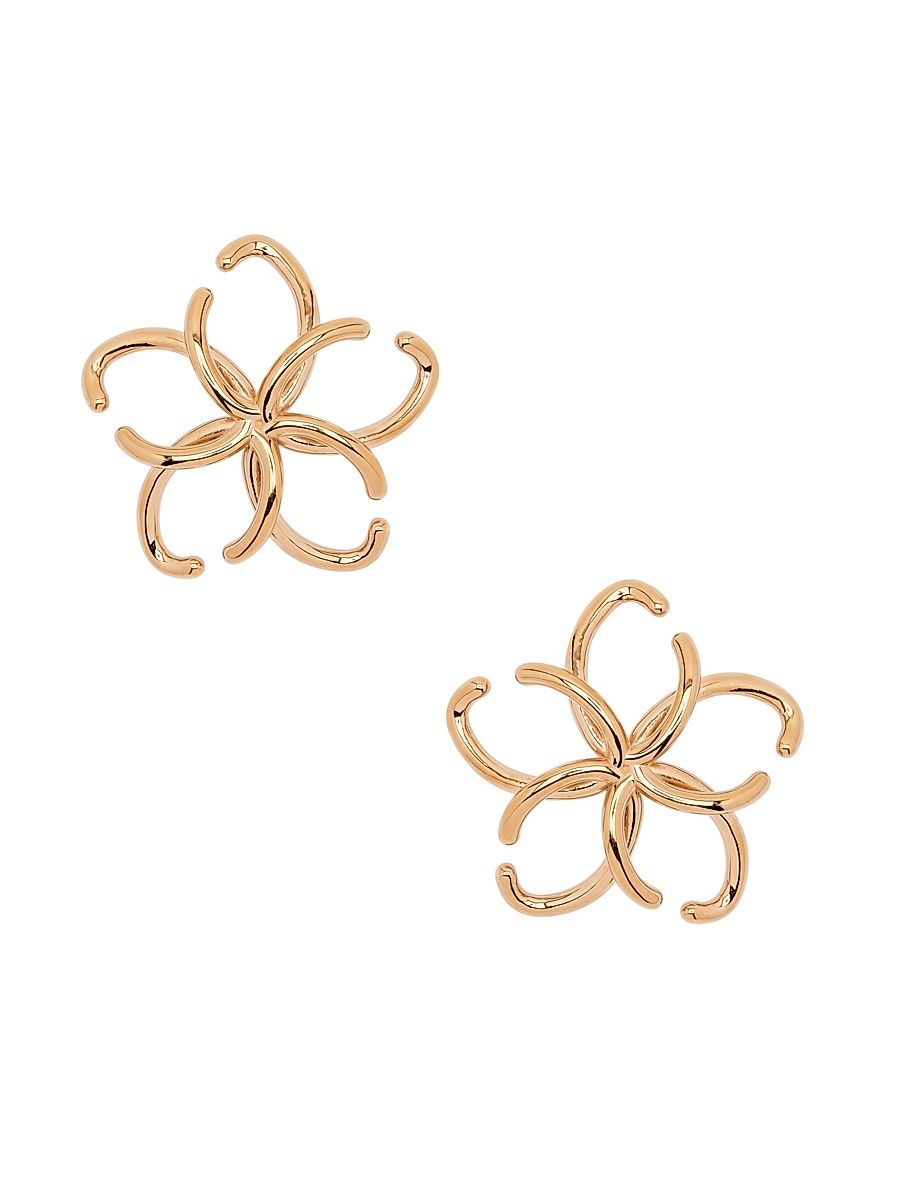 Women's Goldtone Open Flower Stud Earrings - Gold