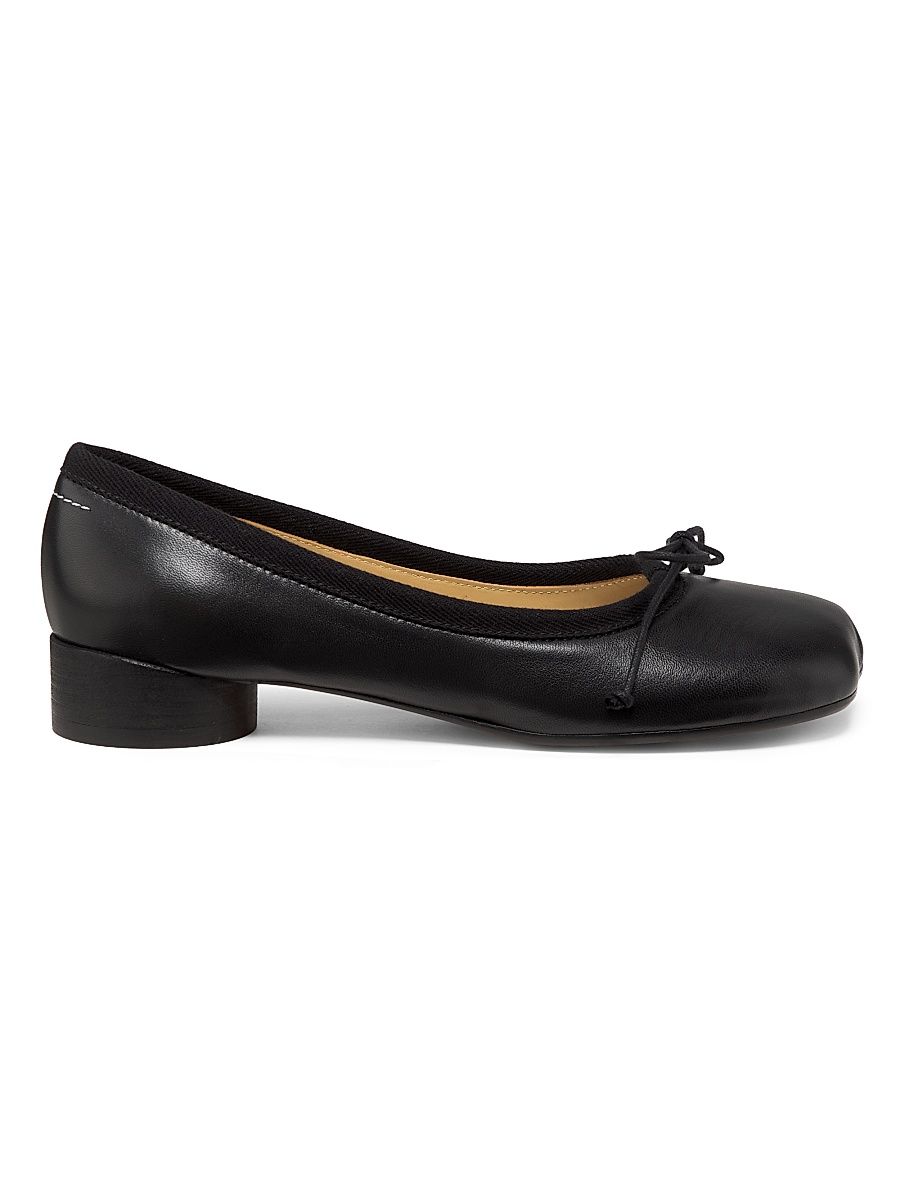 Women's 30MM Leather Ballet Shoes - Black - Size 10.5