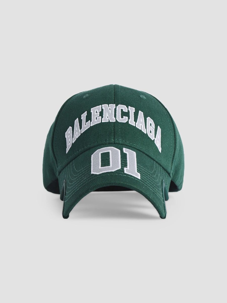 Balenciaga Men's Basketball Series Cap - Dark Green - Size Large