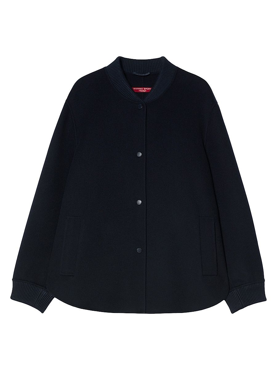 Women's Double Faced Wool Blend Jacket - Midnight Blue - Size 16