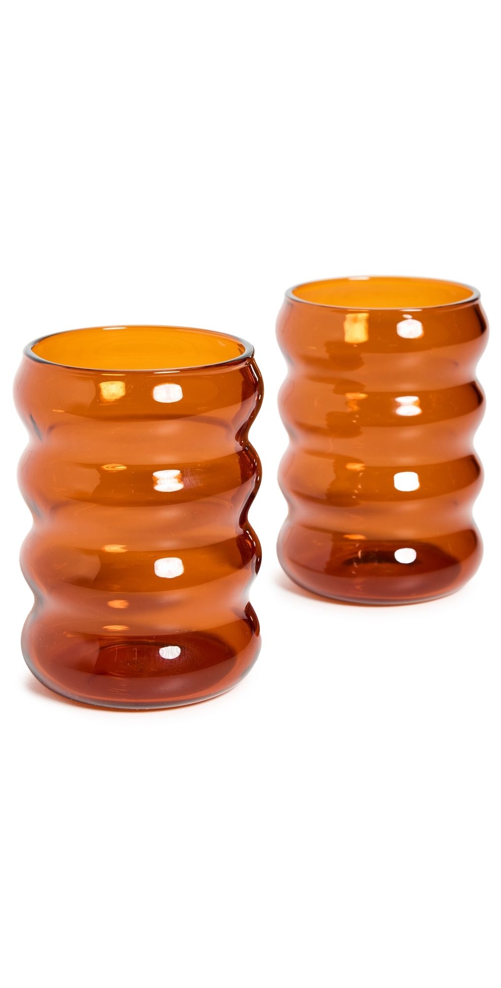 Sophie Lou Jacobsen 6oz Ripple Cup Set of 2 Amber One Size