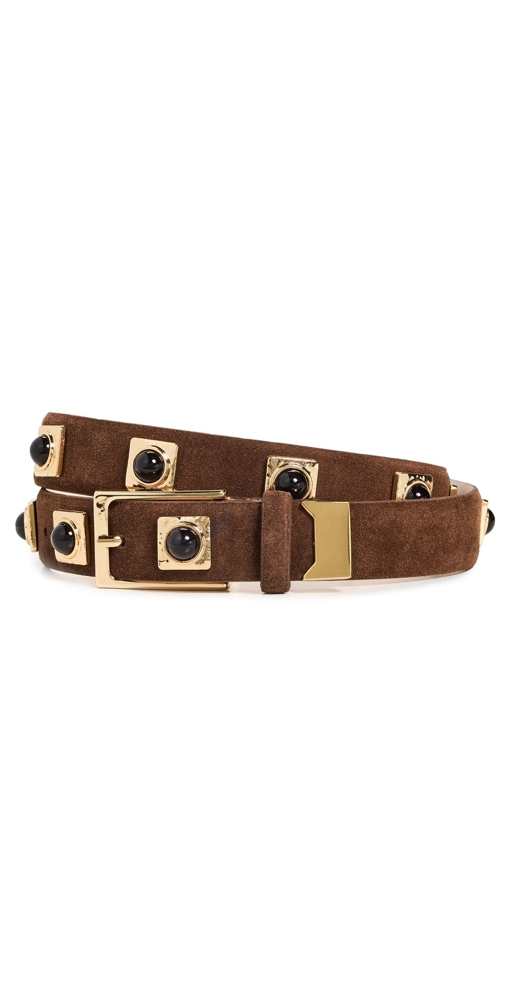 Aureum No. 2 Chocolate Suede Studded Belt Chocolate XS/S