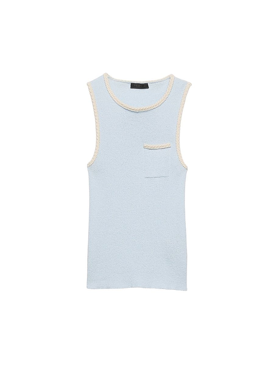 Men's Cotton Blend Tank Top - Blue - Size 44