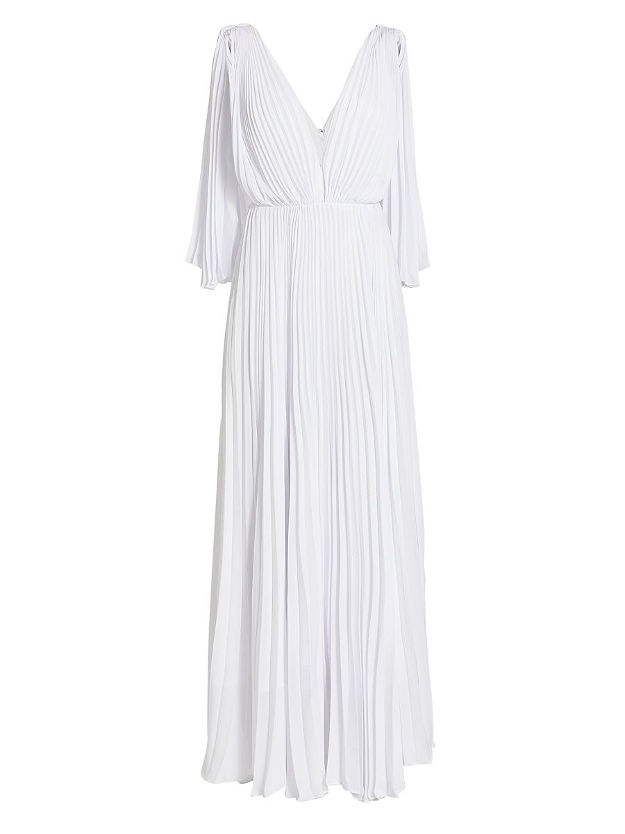 Women's La Capa Plissé Maxi Dress - White - Size 10