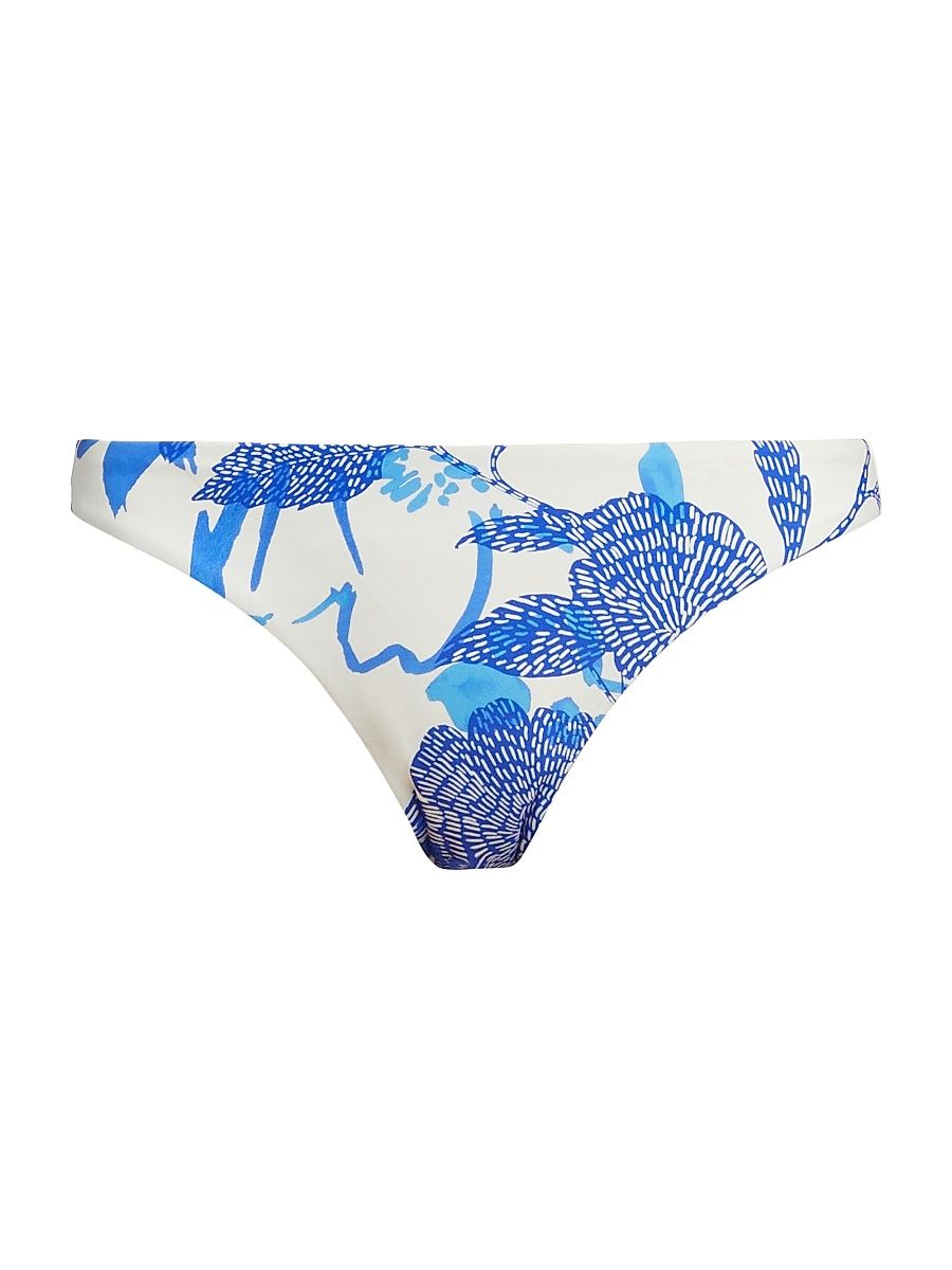 Women's Margot Floral Bikini Bottom - Blue Multi - Size Large