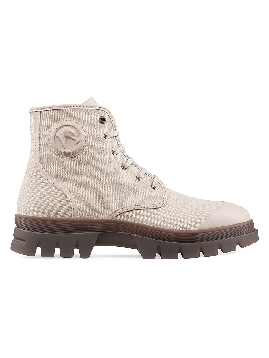 Men's Sophisticated Leather Ankle Boots - Beige - Size 9